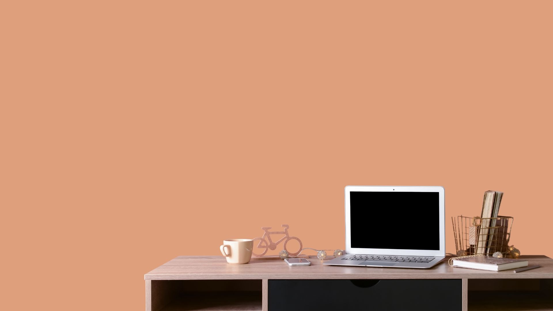 MacBook Pro beside plant in vase