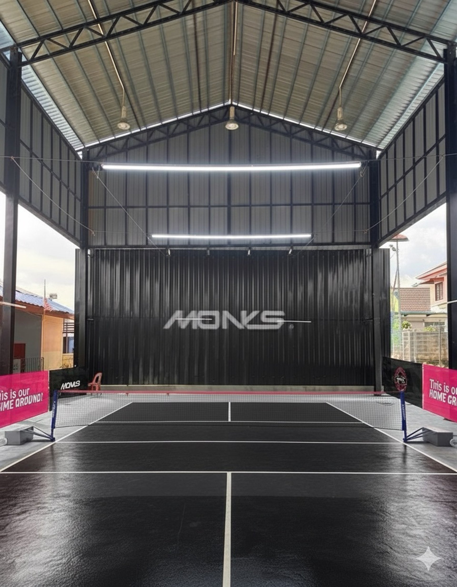 an abstract photo of a curved building with a blue sky in the background