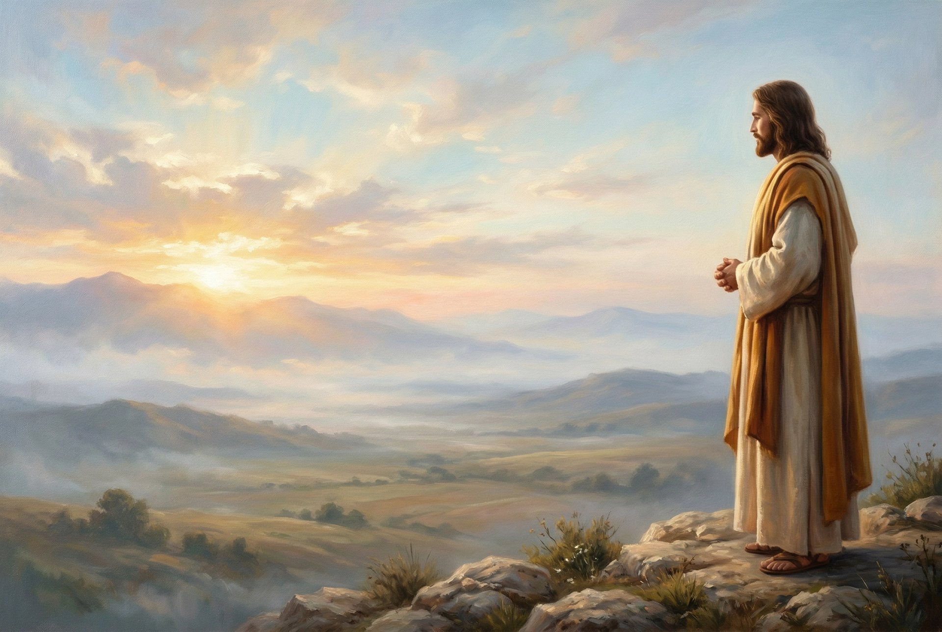 person standing on hill