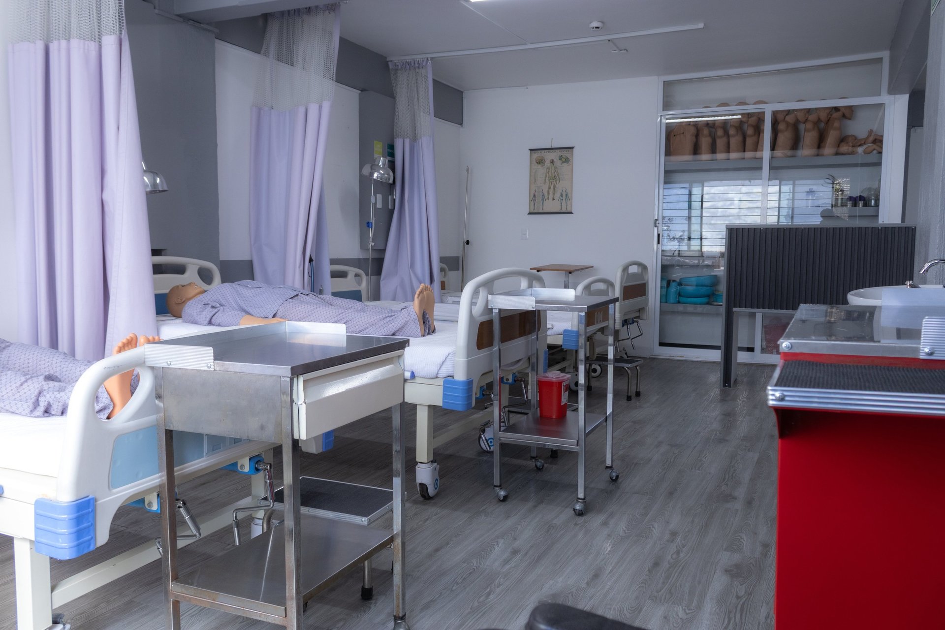 Surgeons performing surgery in a modern operating room.