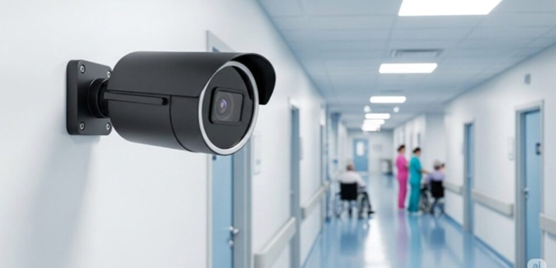 white and black security camera