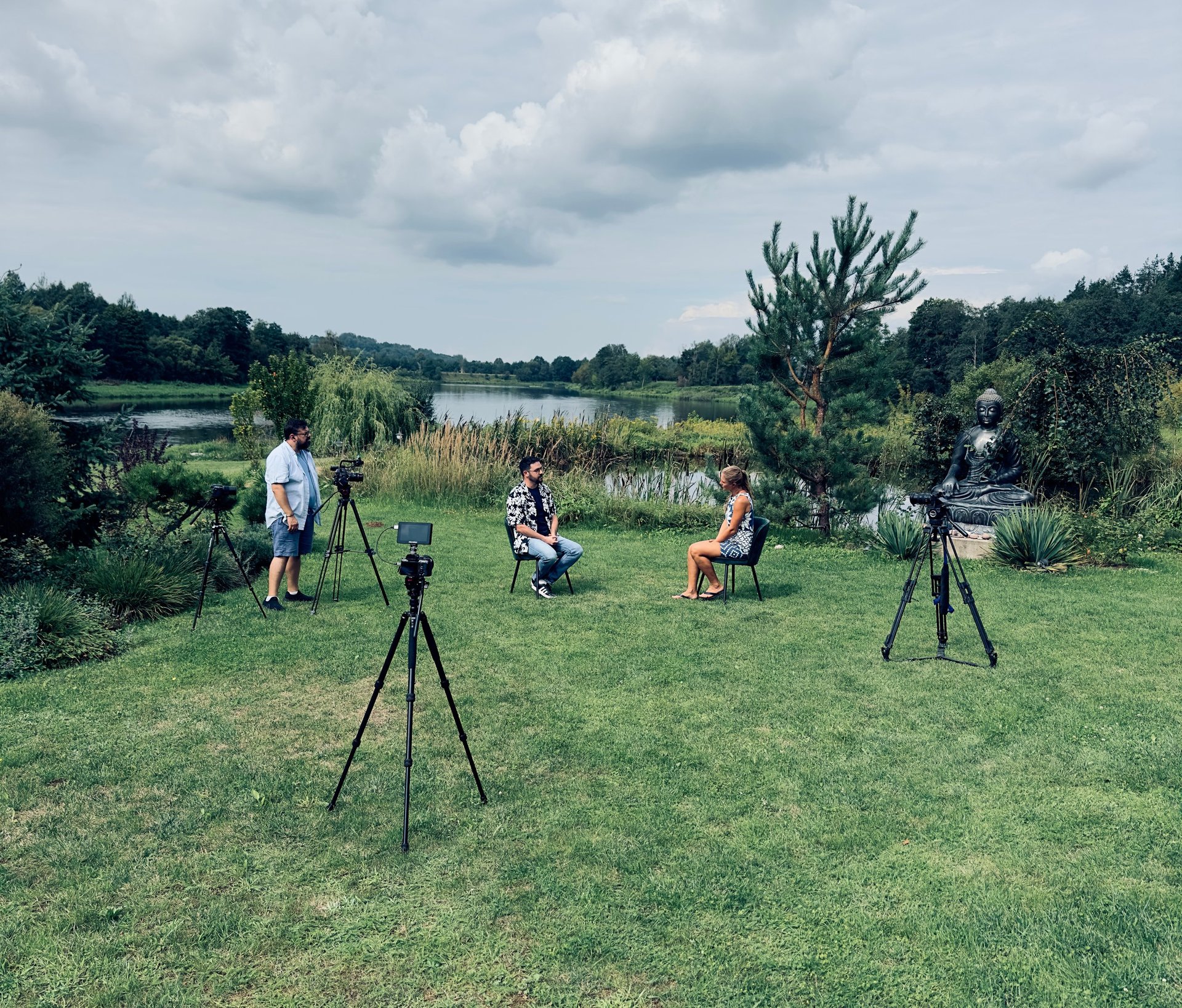 woman wearing yellow long-sleeved dress under white clouds and blue sky during daytime