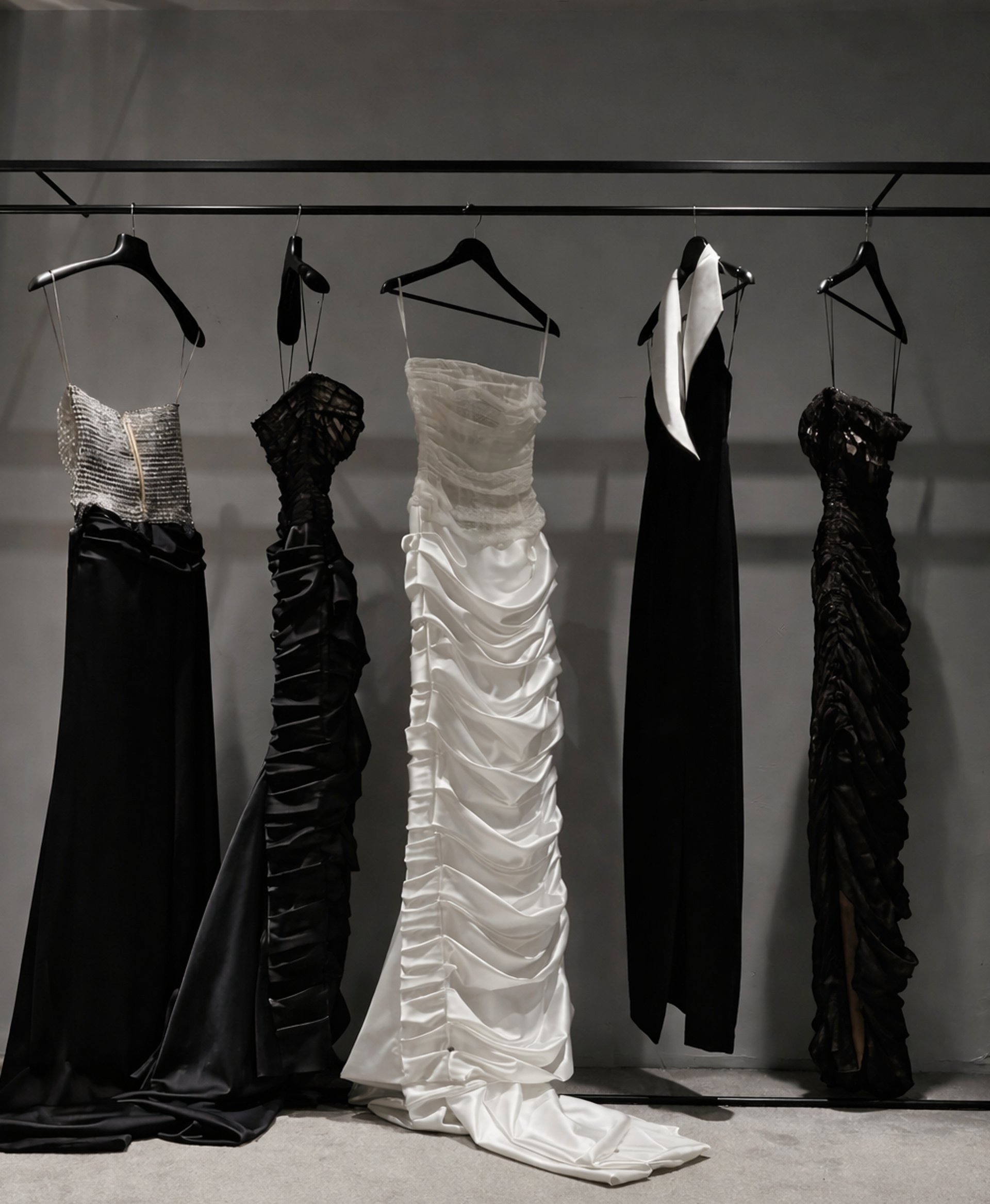 an abstract photo of a curved building with a blue sky in the background