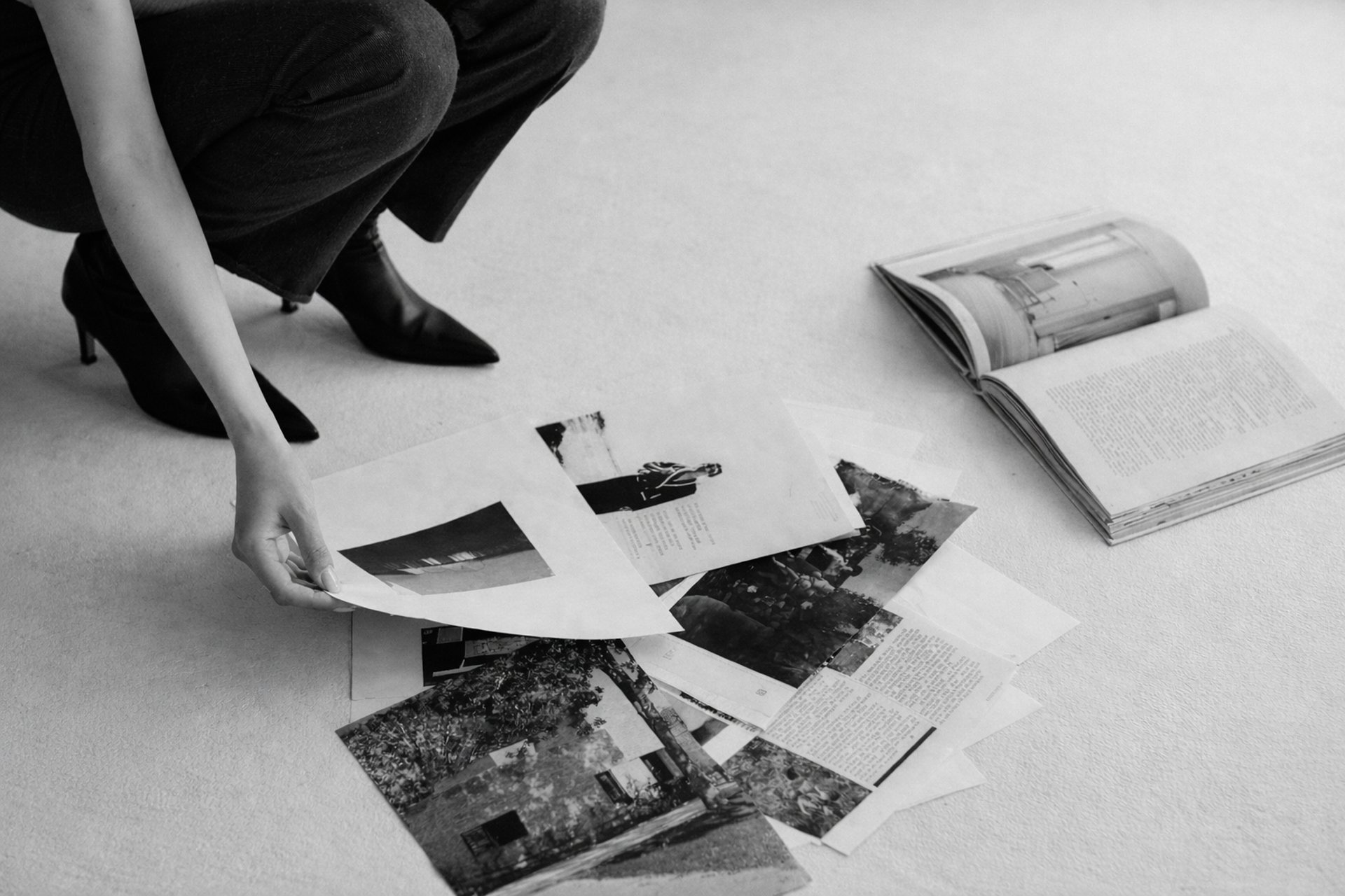 an abstract photo of a curved building with a blue sky in the background