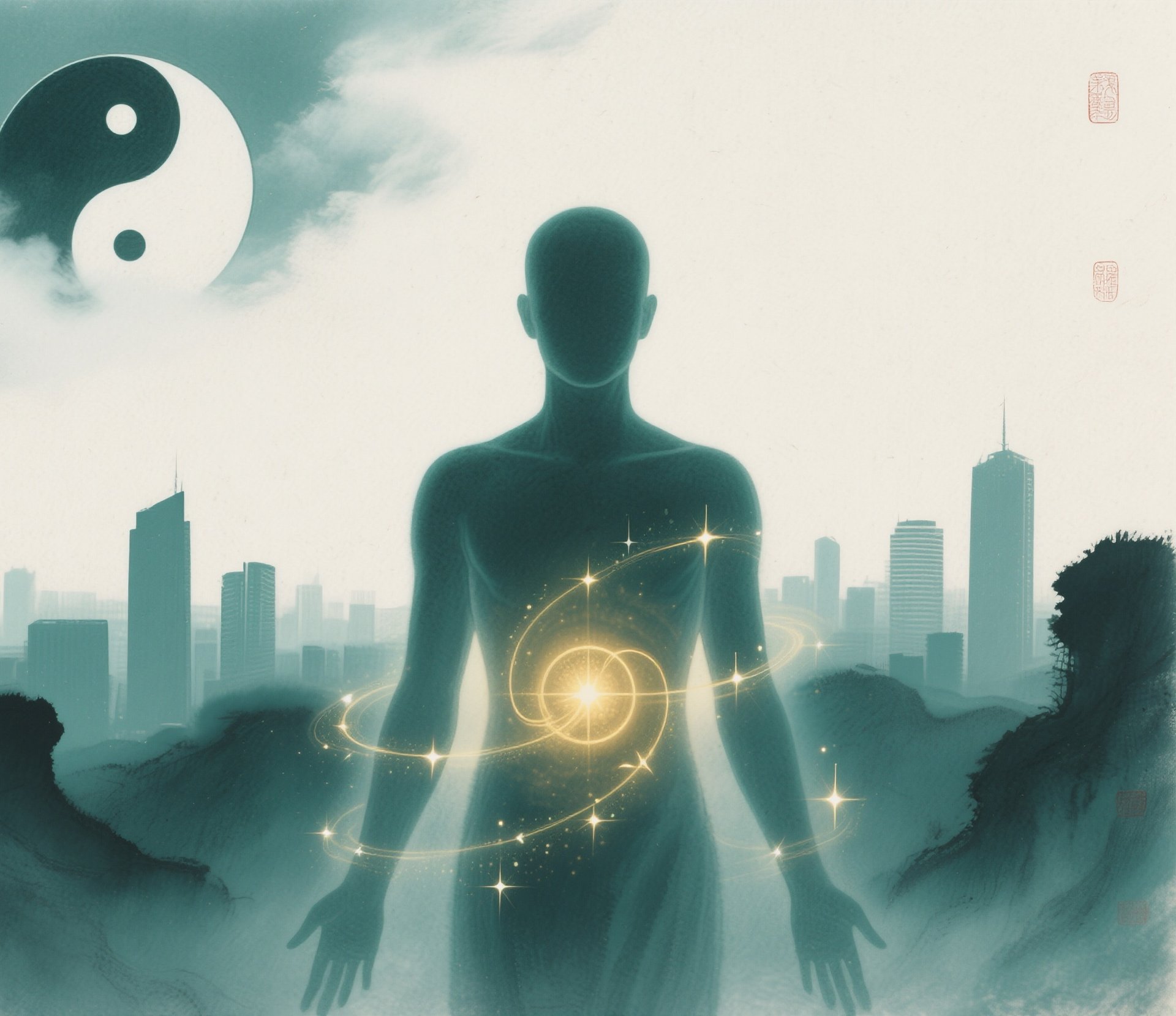 an abstract photo of a curved building with a blue sky in the background