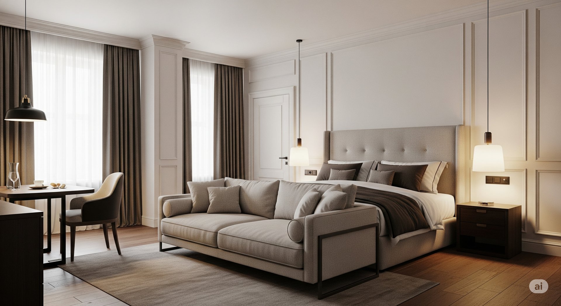 black and brown leather padded tub sofa