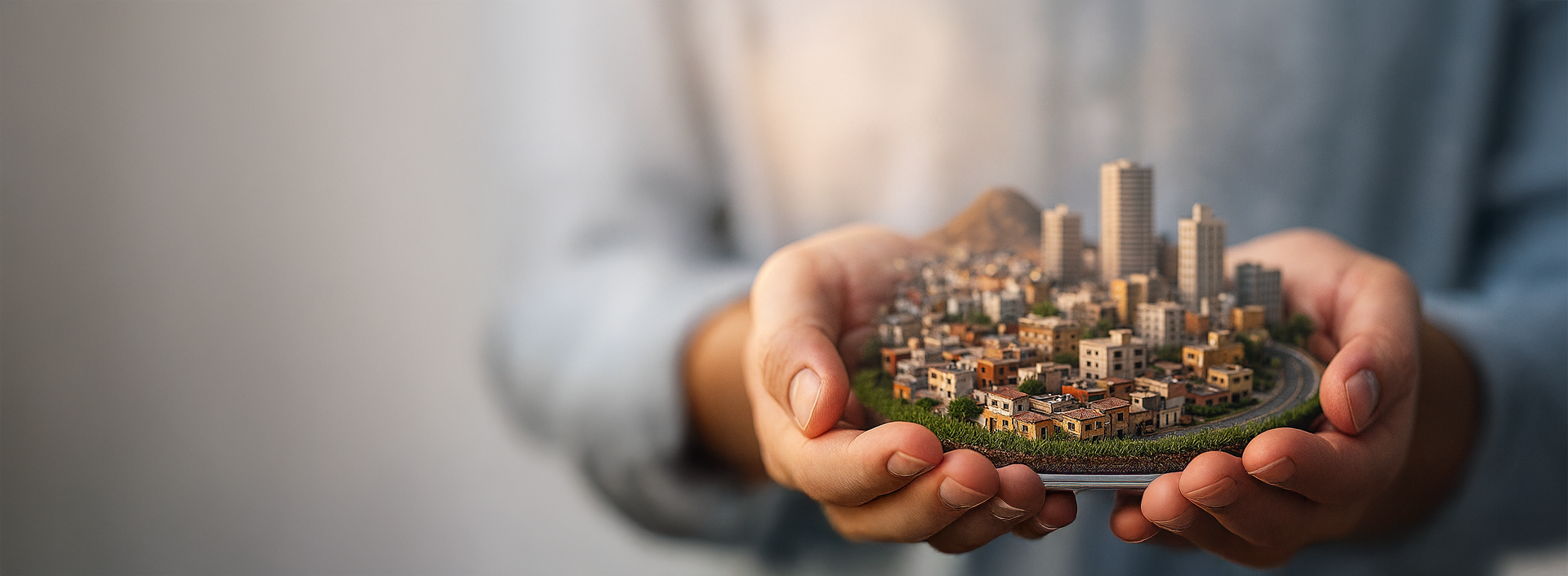 an abstract photo of a curved building with a blue sky in the background