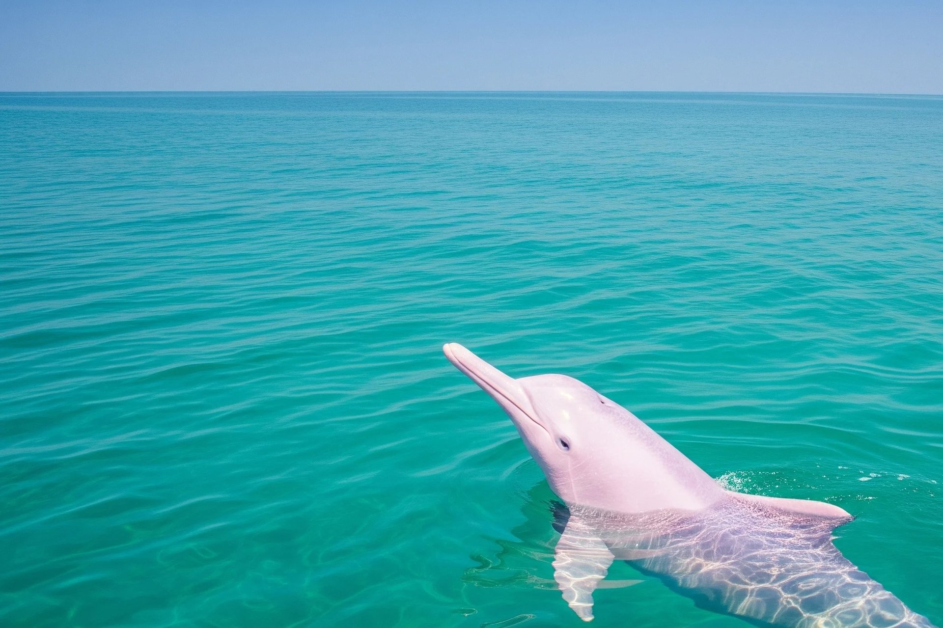 aerial view photography of two dolphins in water