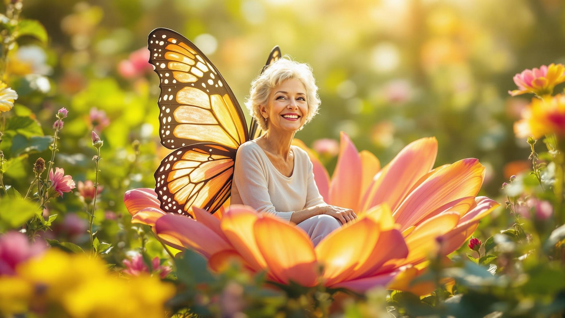 woman holding dried flower