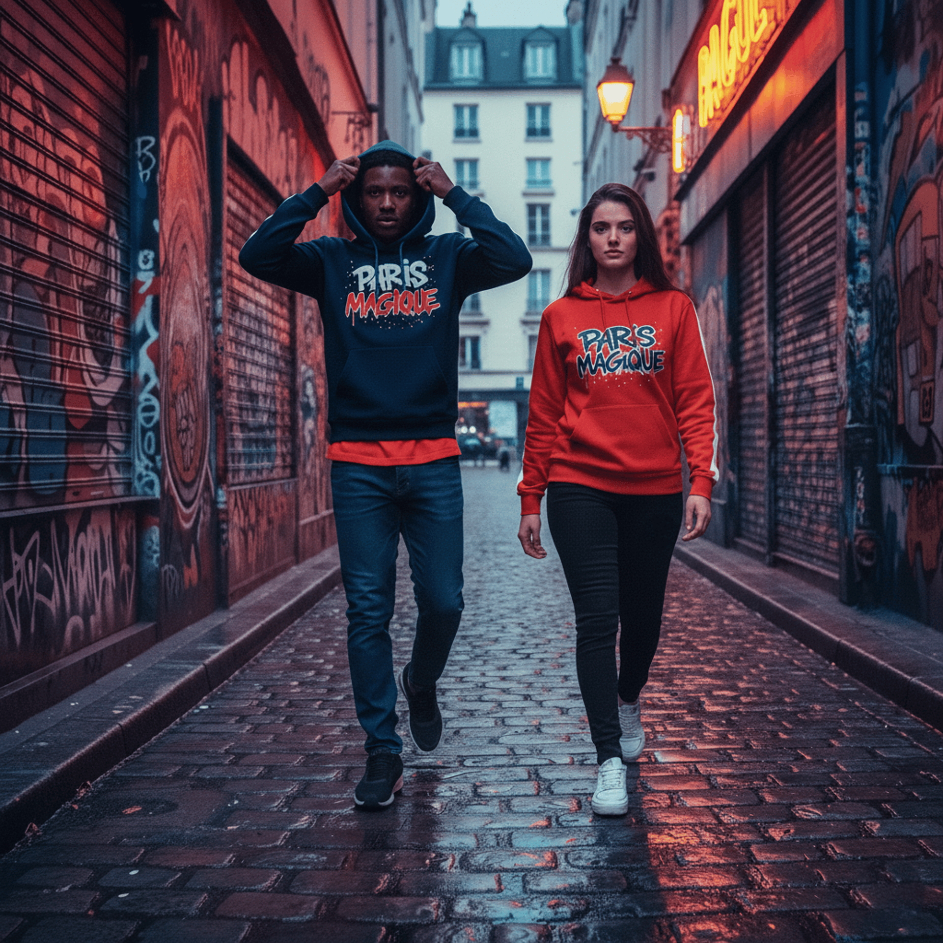Fans celebrate with a flag in the crowd.