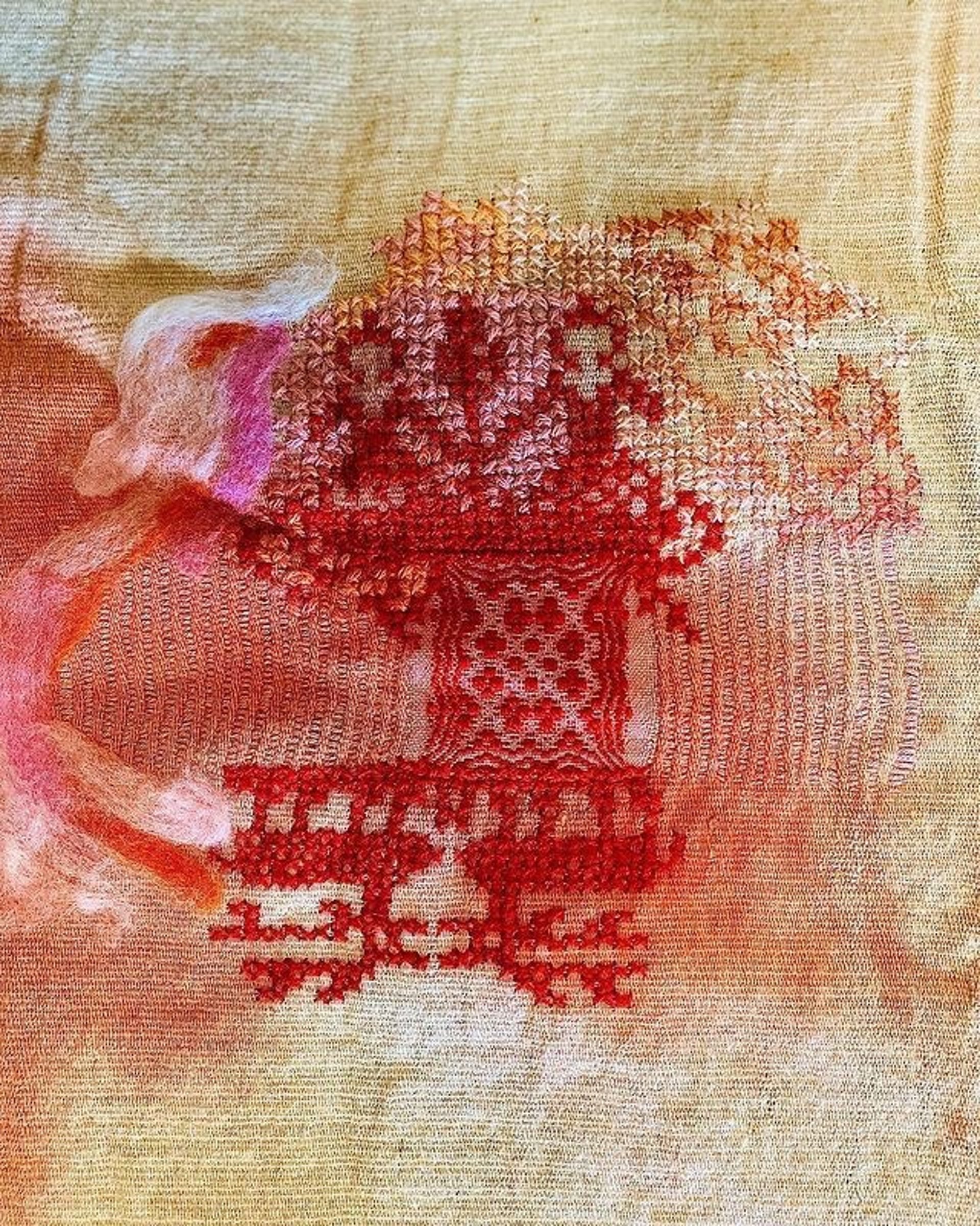 an abstract photo of a curved building with a blue sky in the background