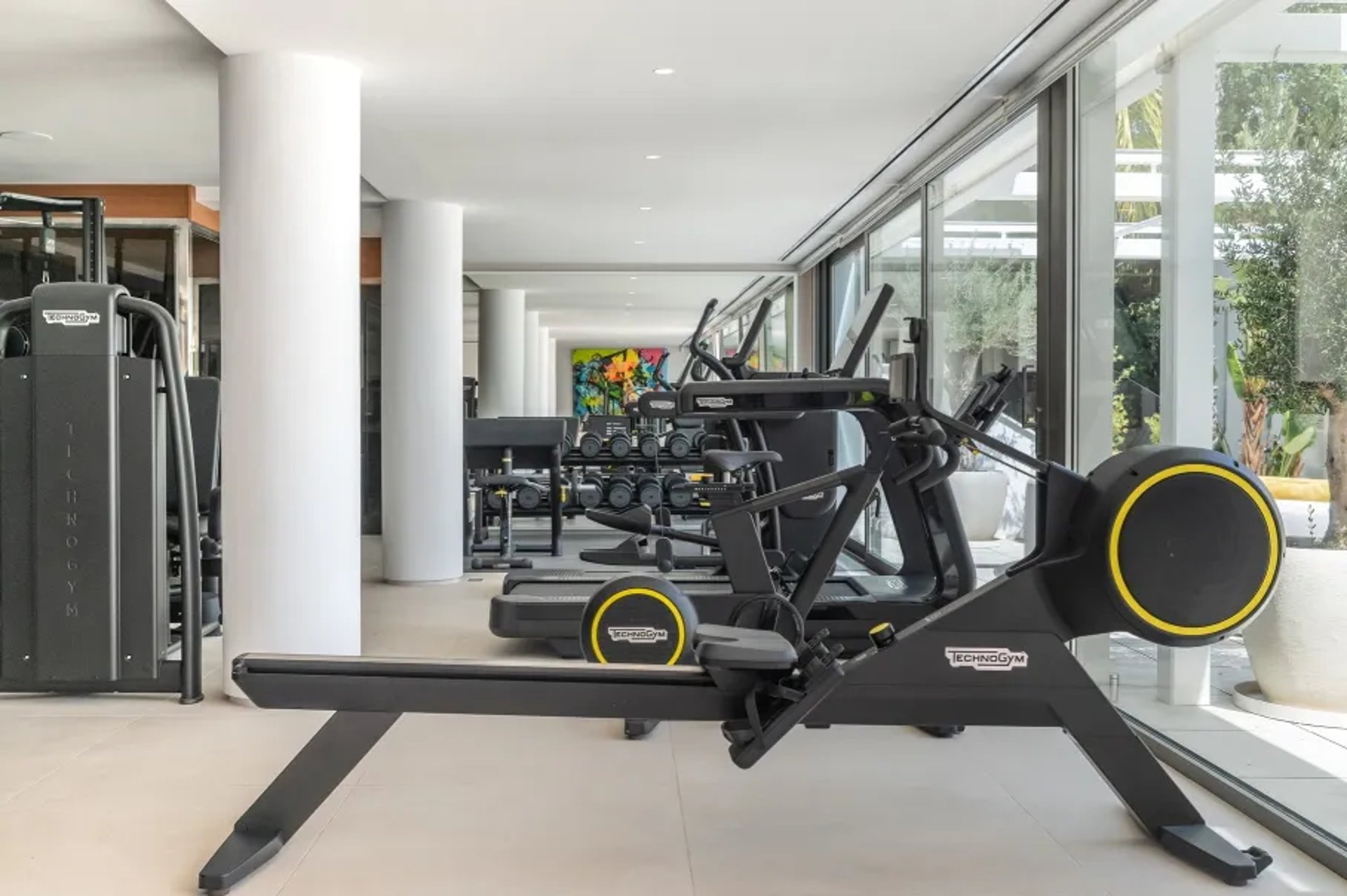 Training equipment in gym at Villa Serenity Marbella
