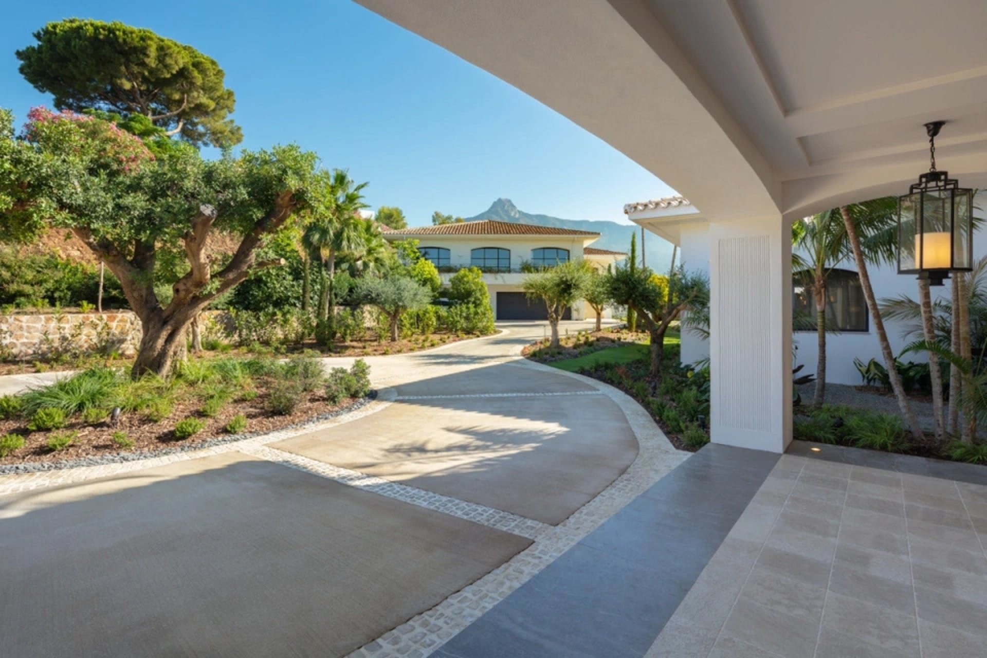 Driveway at Villa La Gratitud connecting the main house to the guest house
