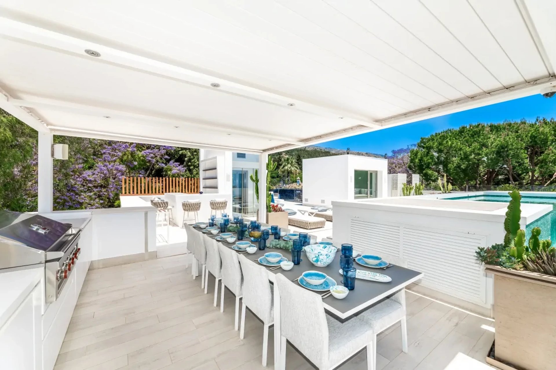 Rooftop dining terrace at Villa Serenity