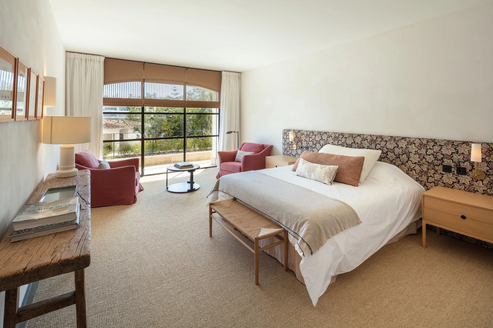 Elegant bedroom at Villa La Gratitud with private terrace access
