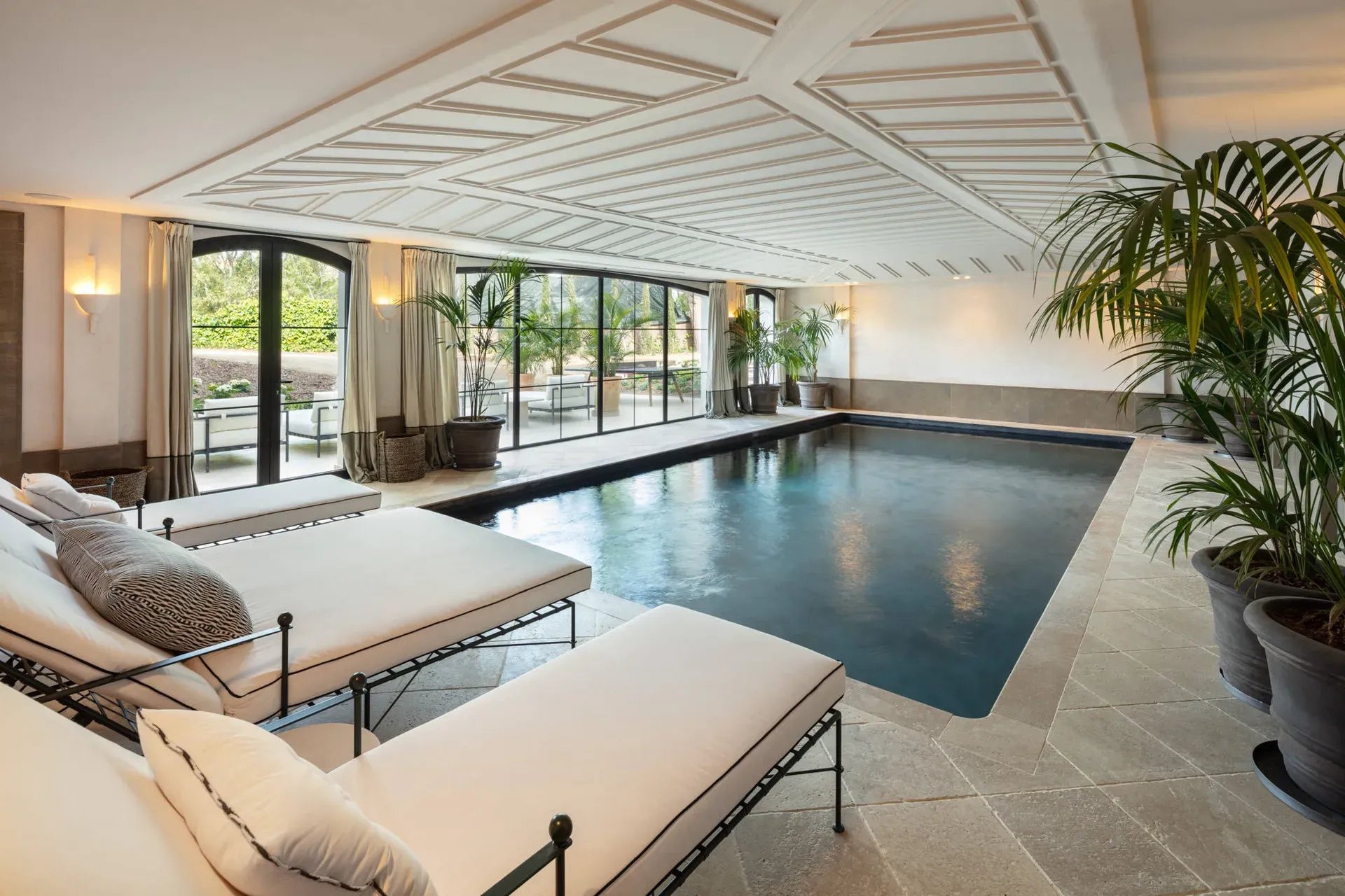 Indoor heated pool at Villa La Gratitud