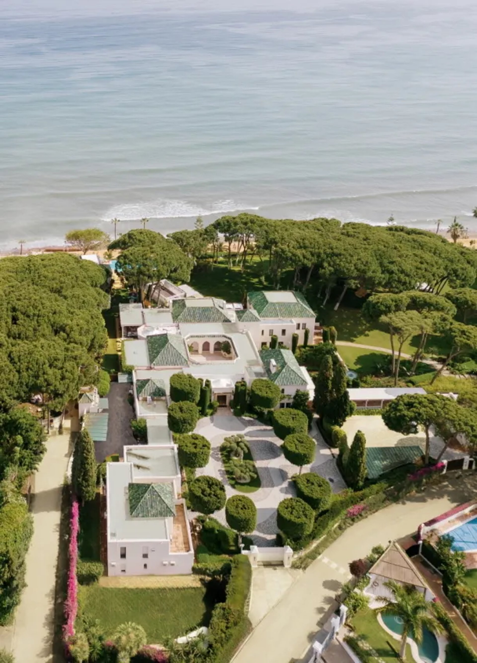 Aerial view of Villa El Rincon by the Mediterranean