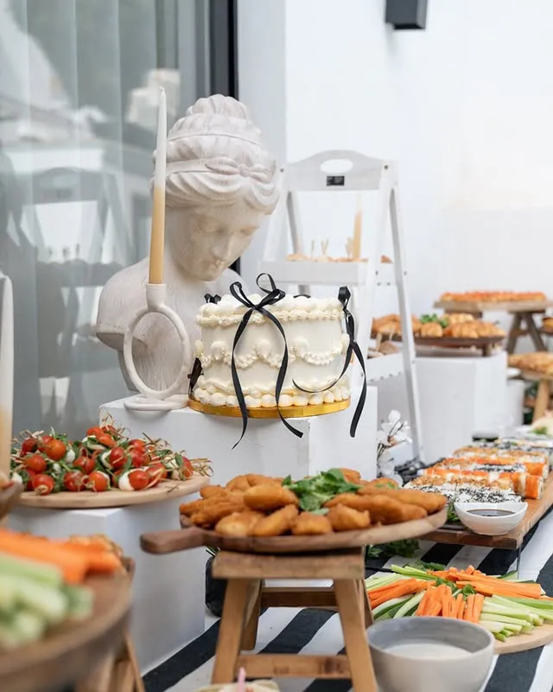 Breakfast buffet with pastries and fruit at Finca Santa Katerina