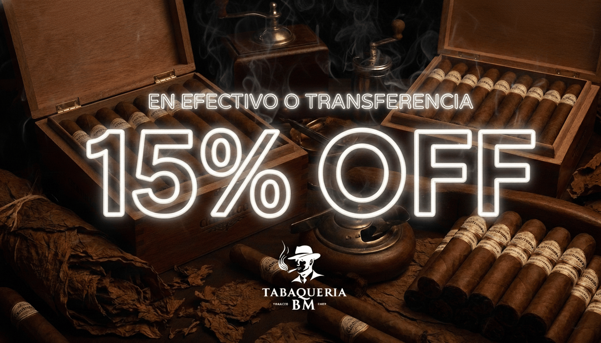 15% off con efectivo o transferencia