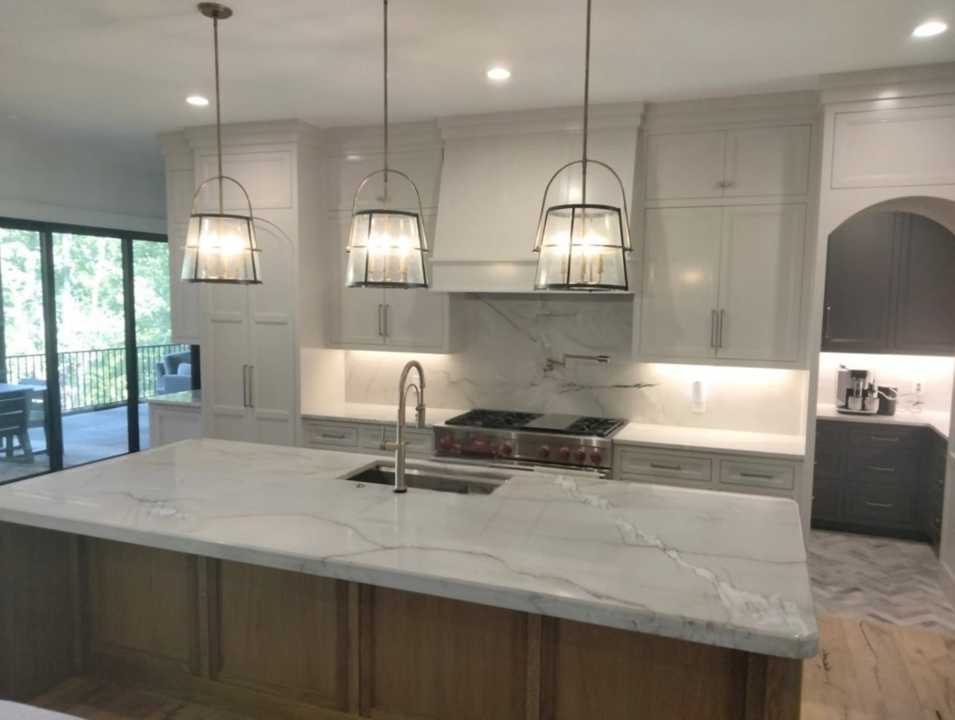White granite countertop sealed by Granite Pro Sealers in Asheville, NC