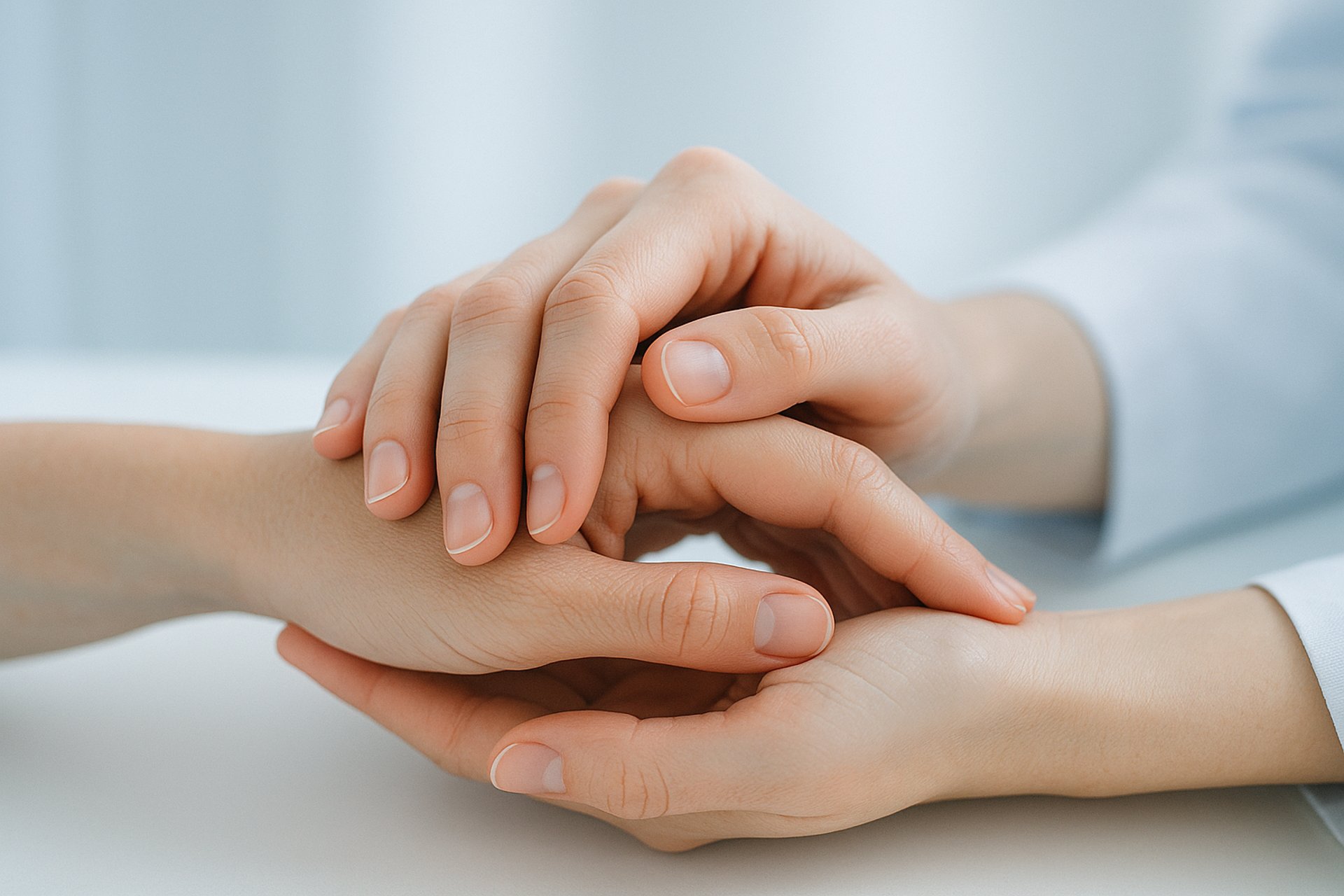 babys hand on human palm