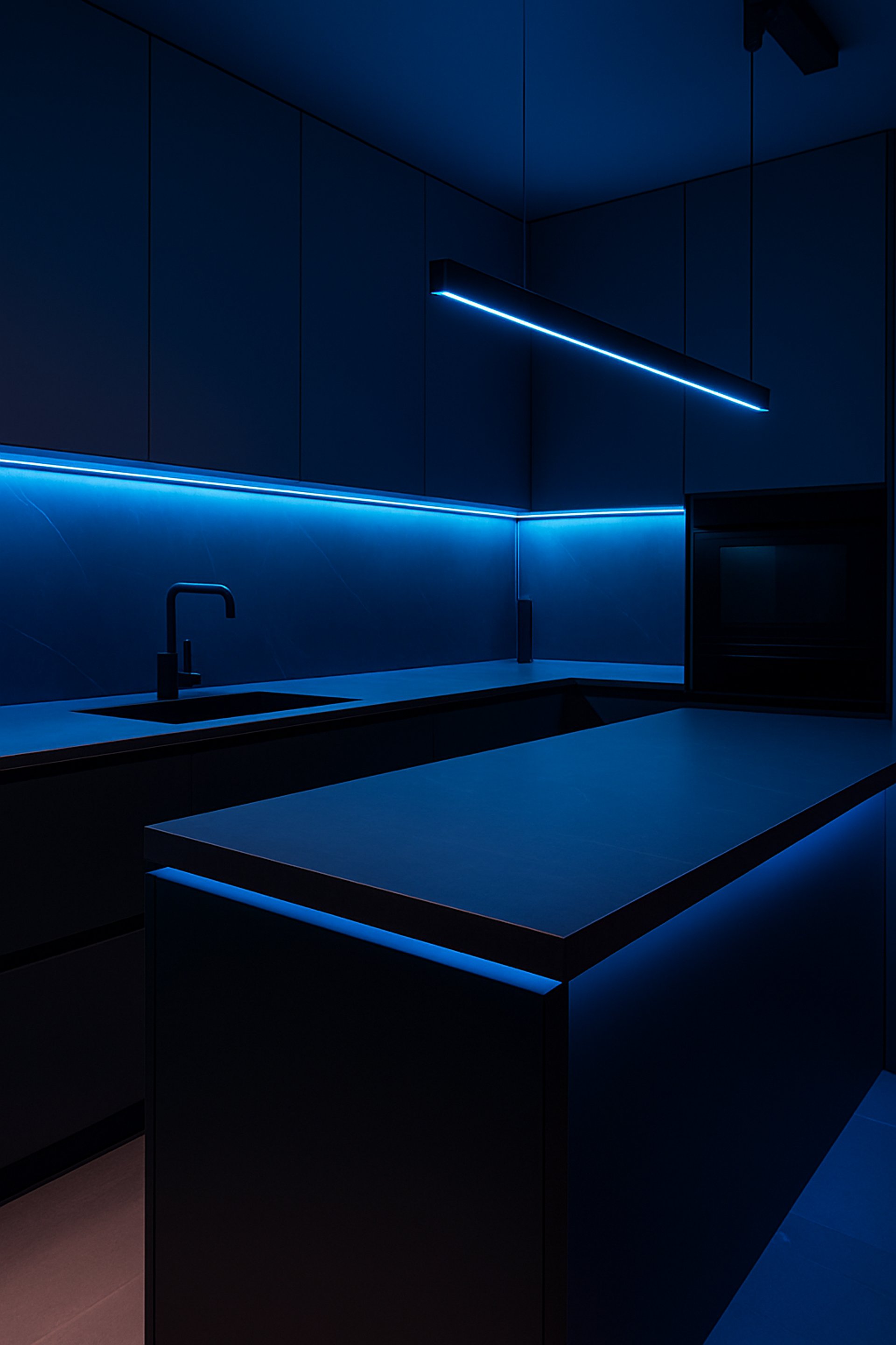 an abstract photo of a curved building with a blue sky in the background