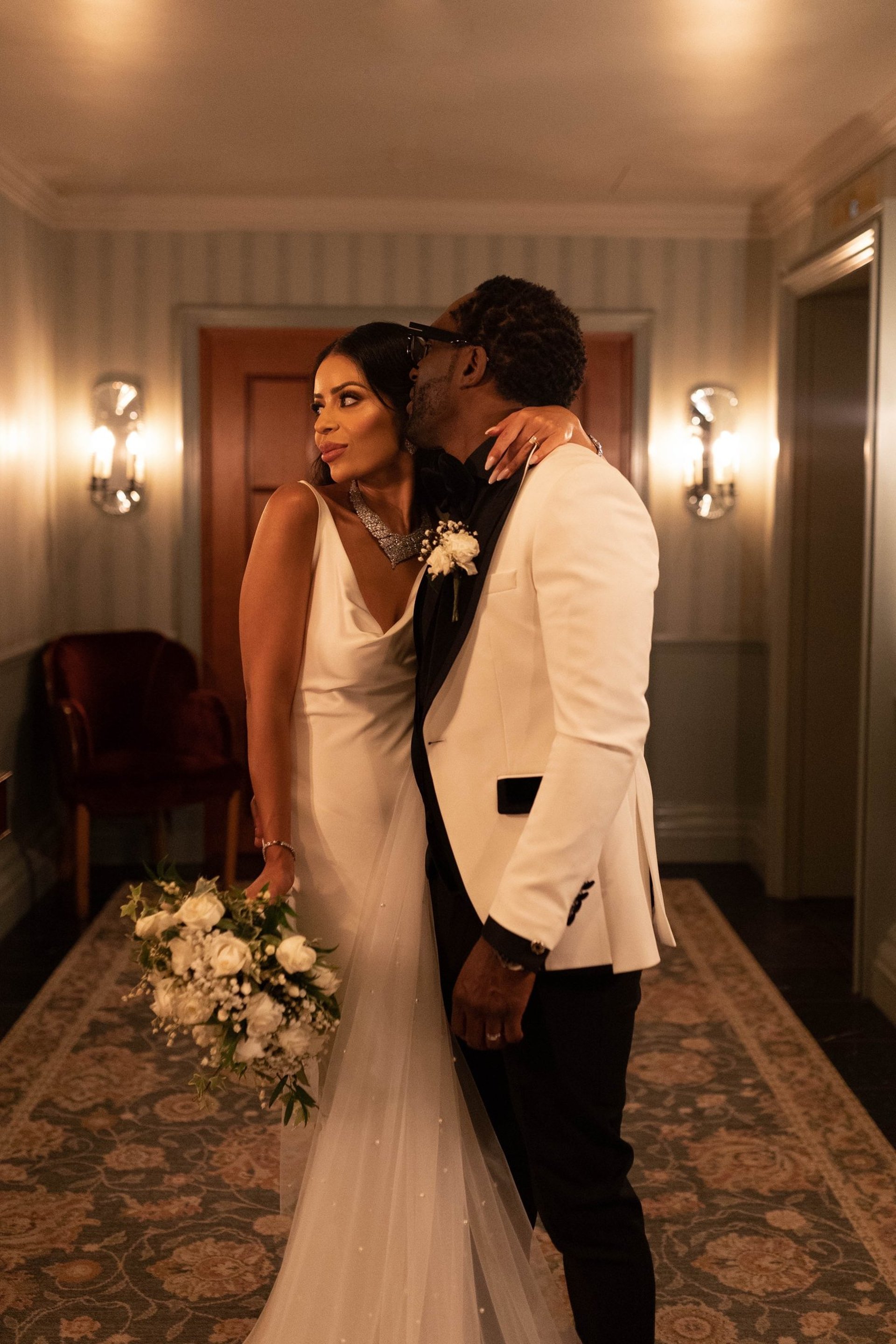 woman smiling wearing flower crown