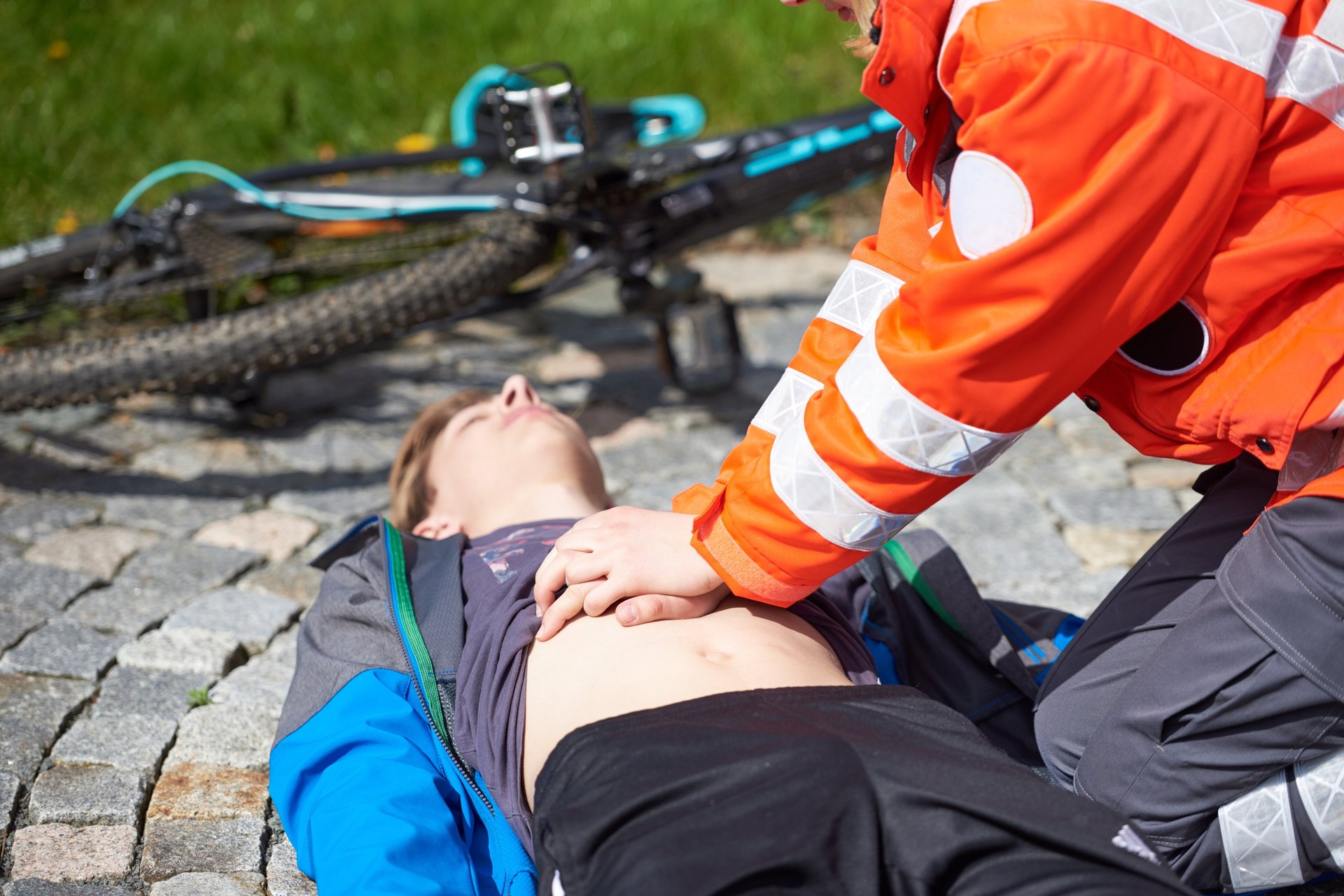 an abstract photo of a curved building with a blue sky in the background