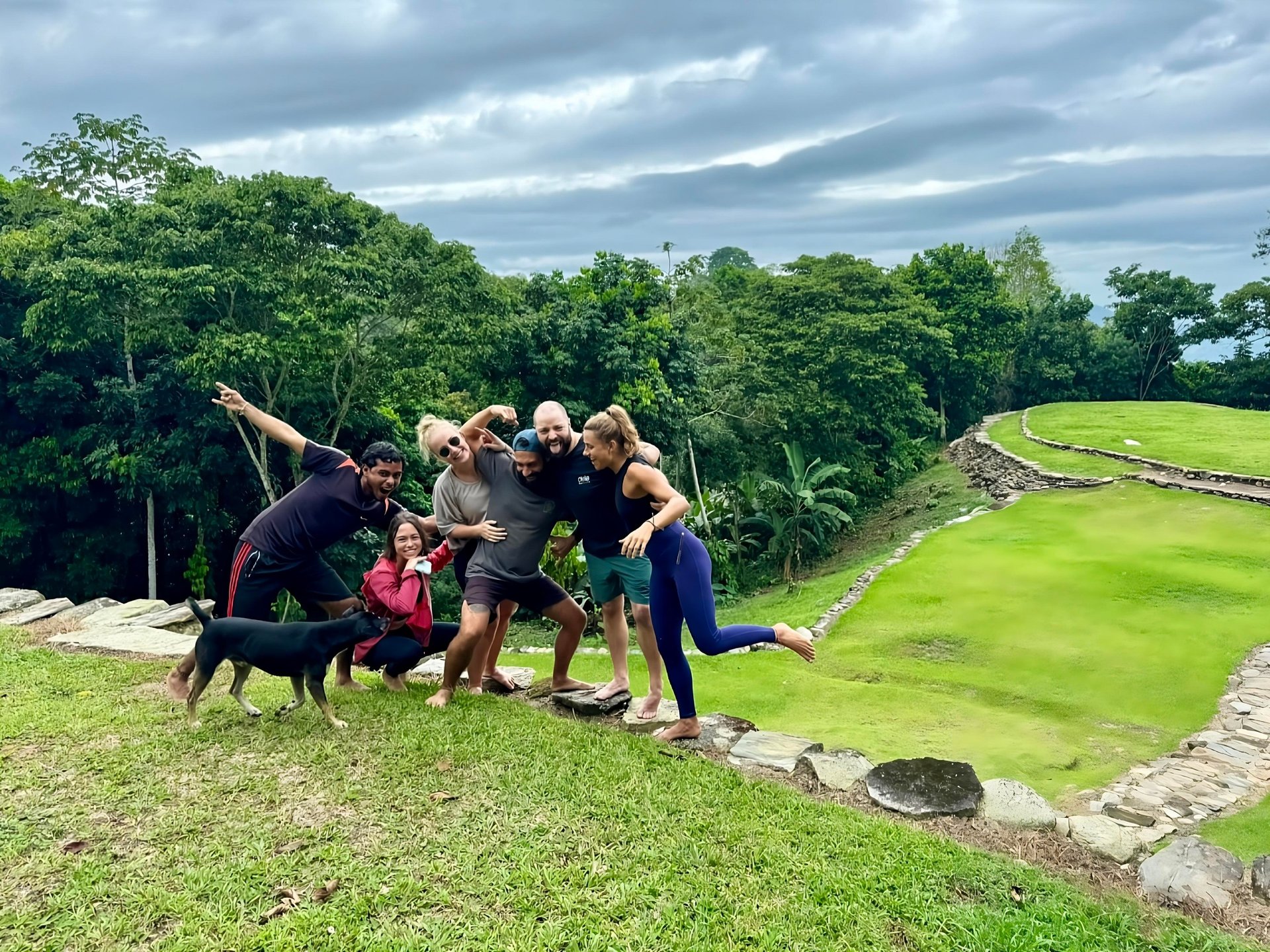 an abstract photo of a curved building with a blue sky in the background