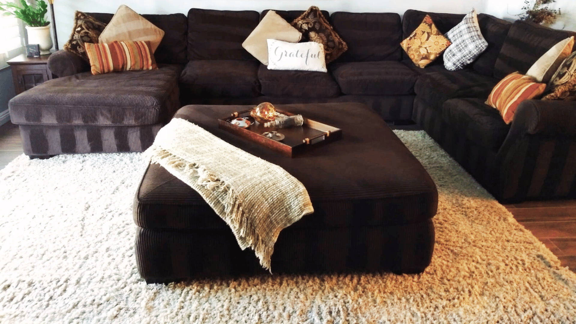 black fireplace in living room