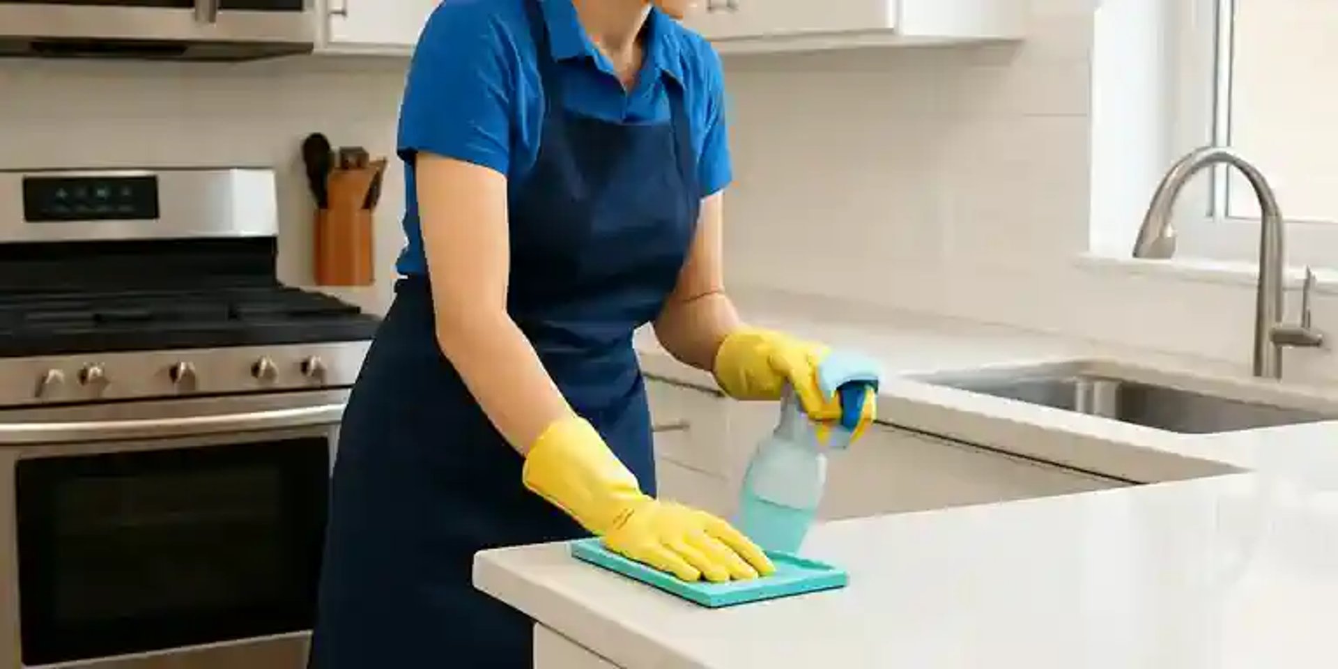 person in blue gloves holding white textile