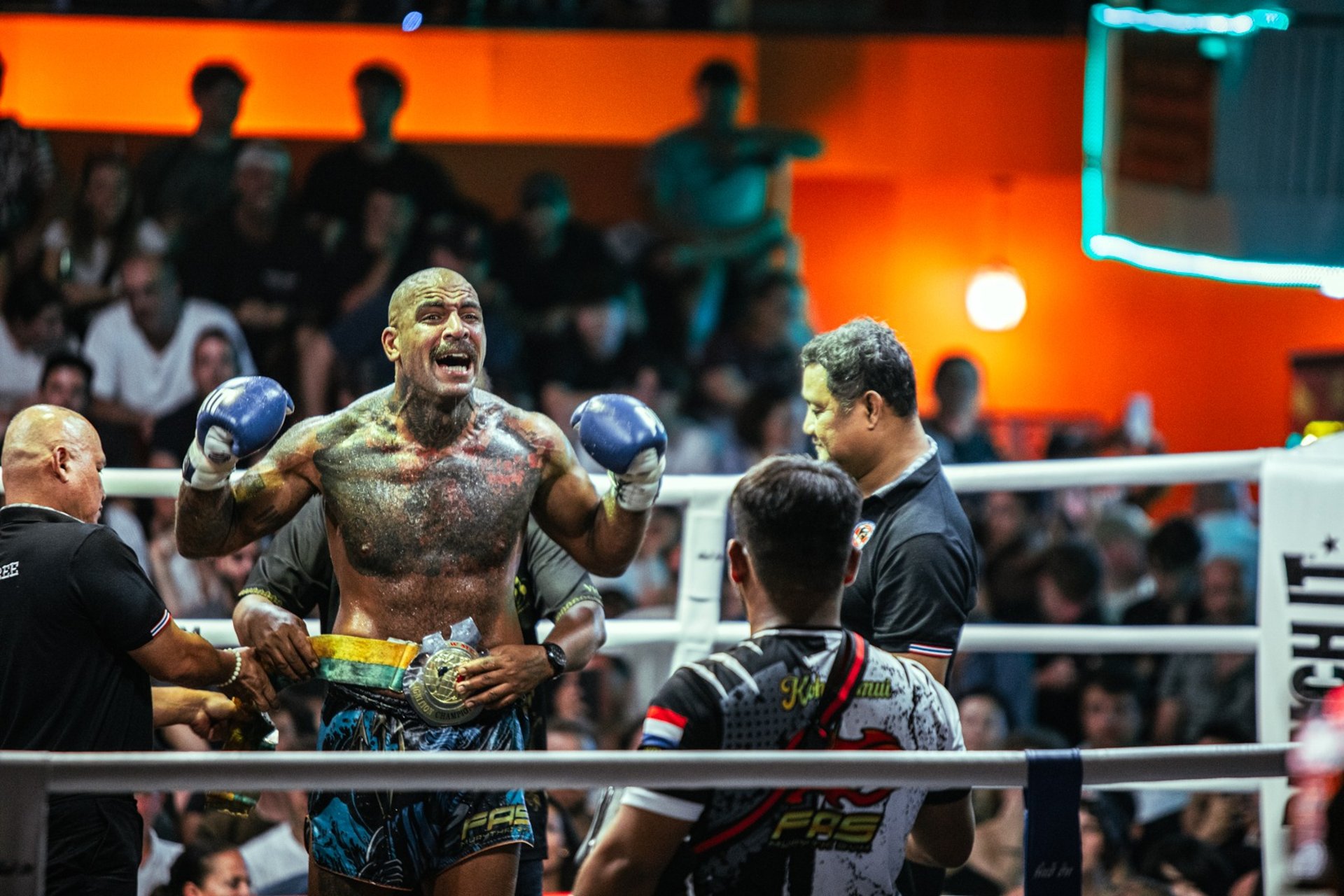 The championship of the night at Samui international Muay Thai boxing stadium and Gym