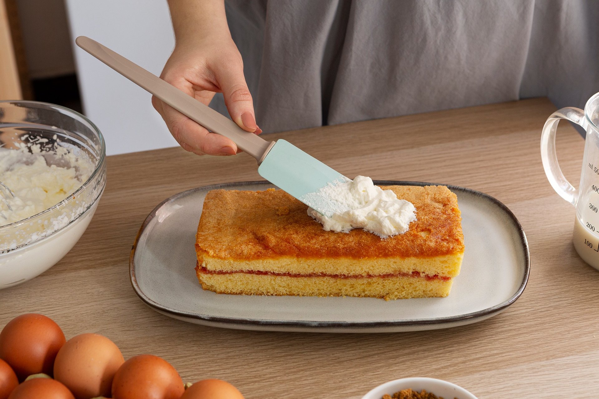 a plate of food with a knife on it