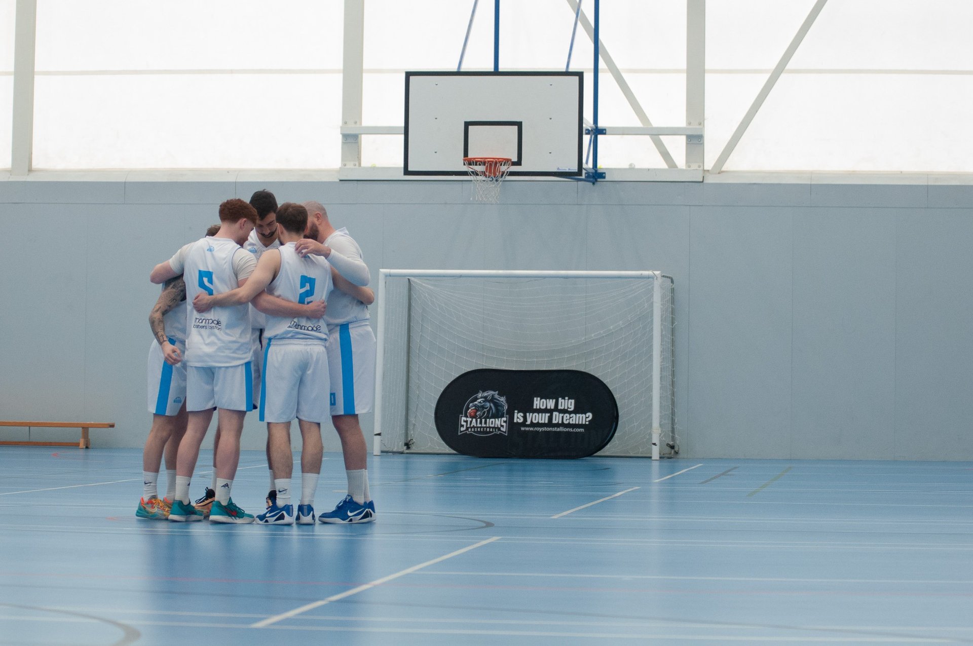 ball under basketball ring