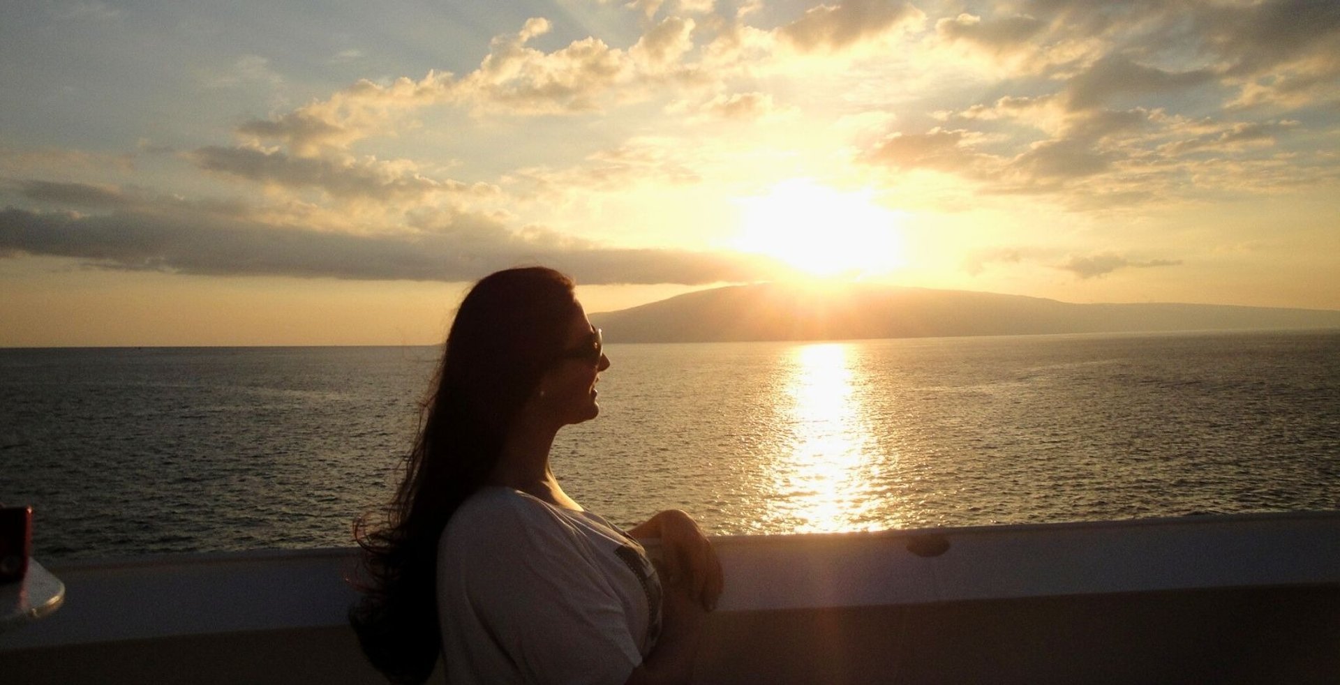 Foto da autora navegando por Lahaina.