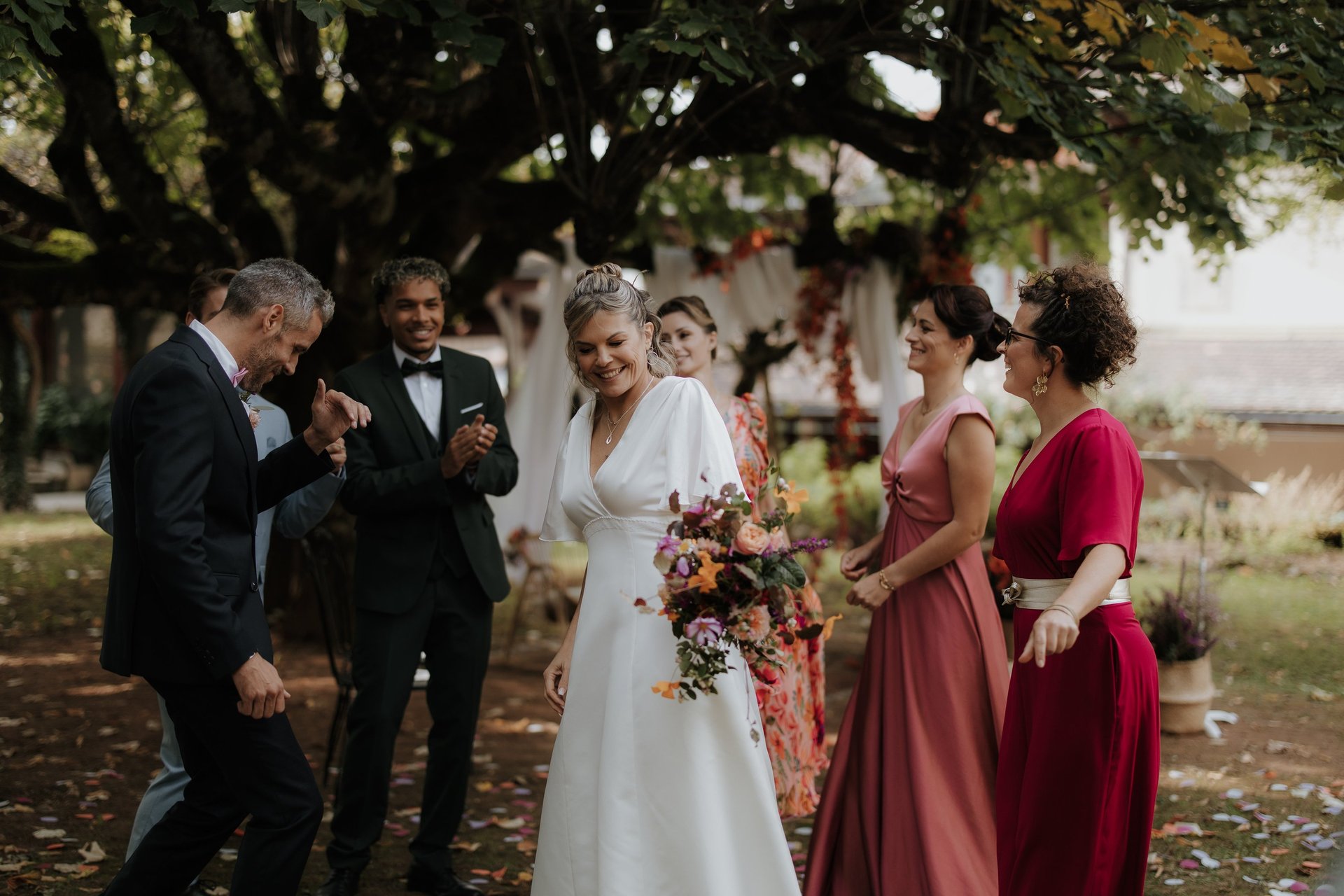 an abstract photo of a curved building with a blue sky in the background