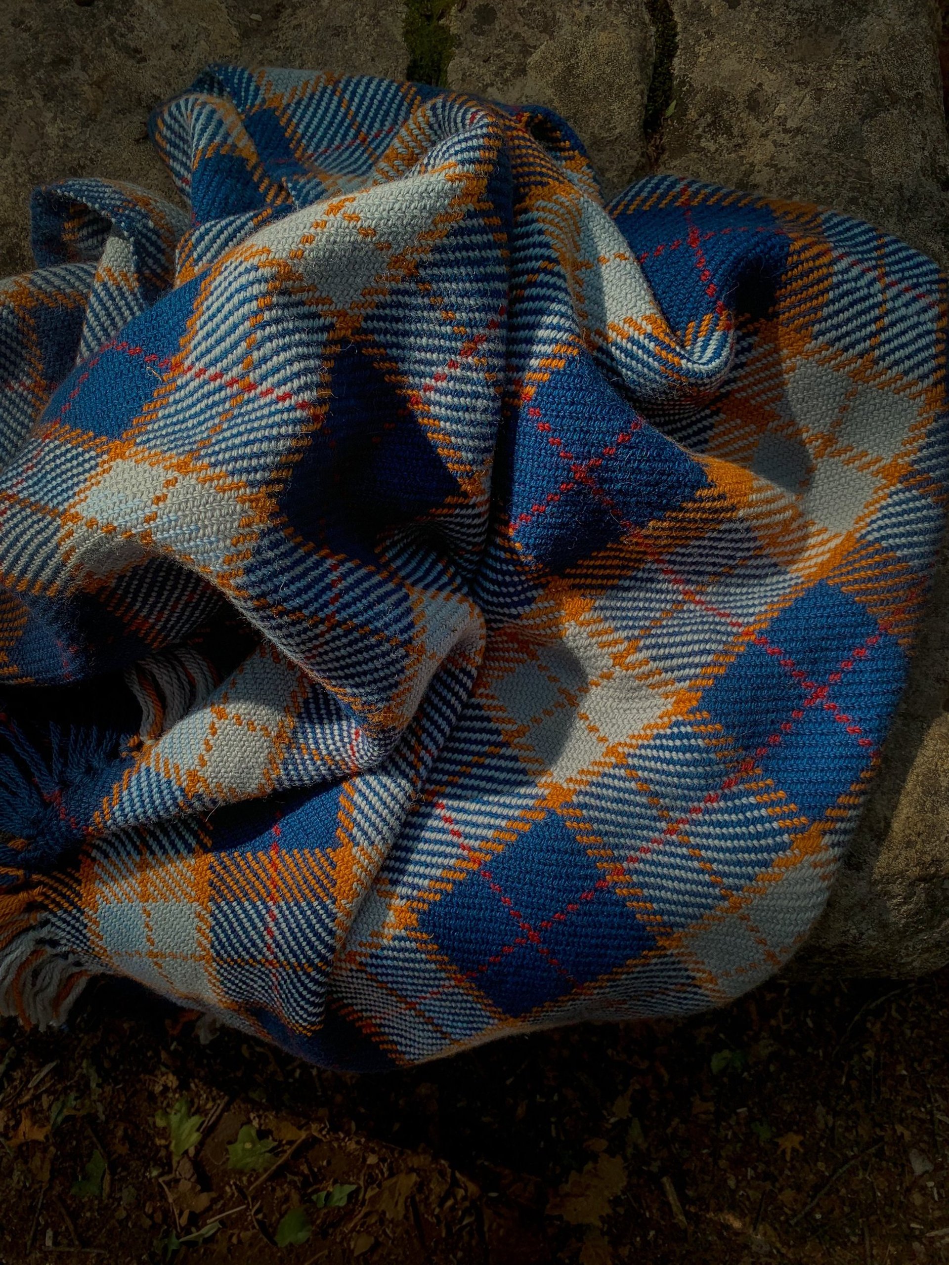 black blue and yellow textile