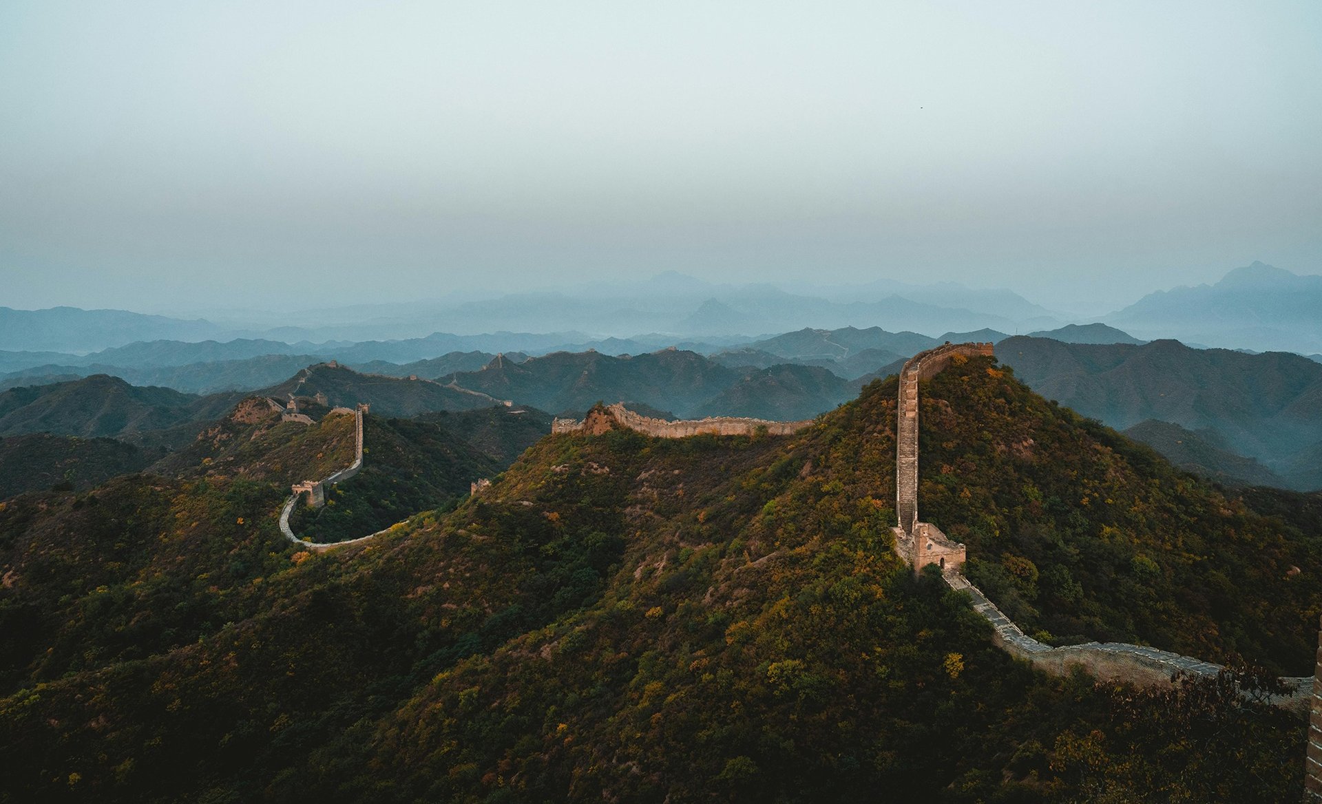 aerial photography of Great Wall of China during daytime