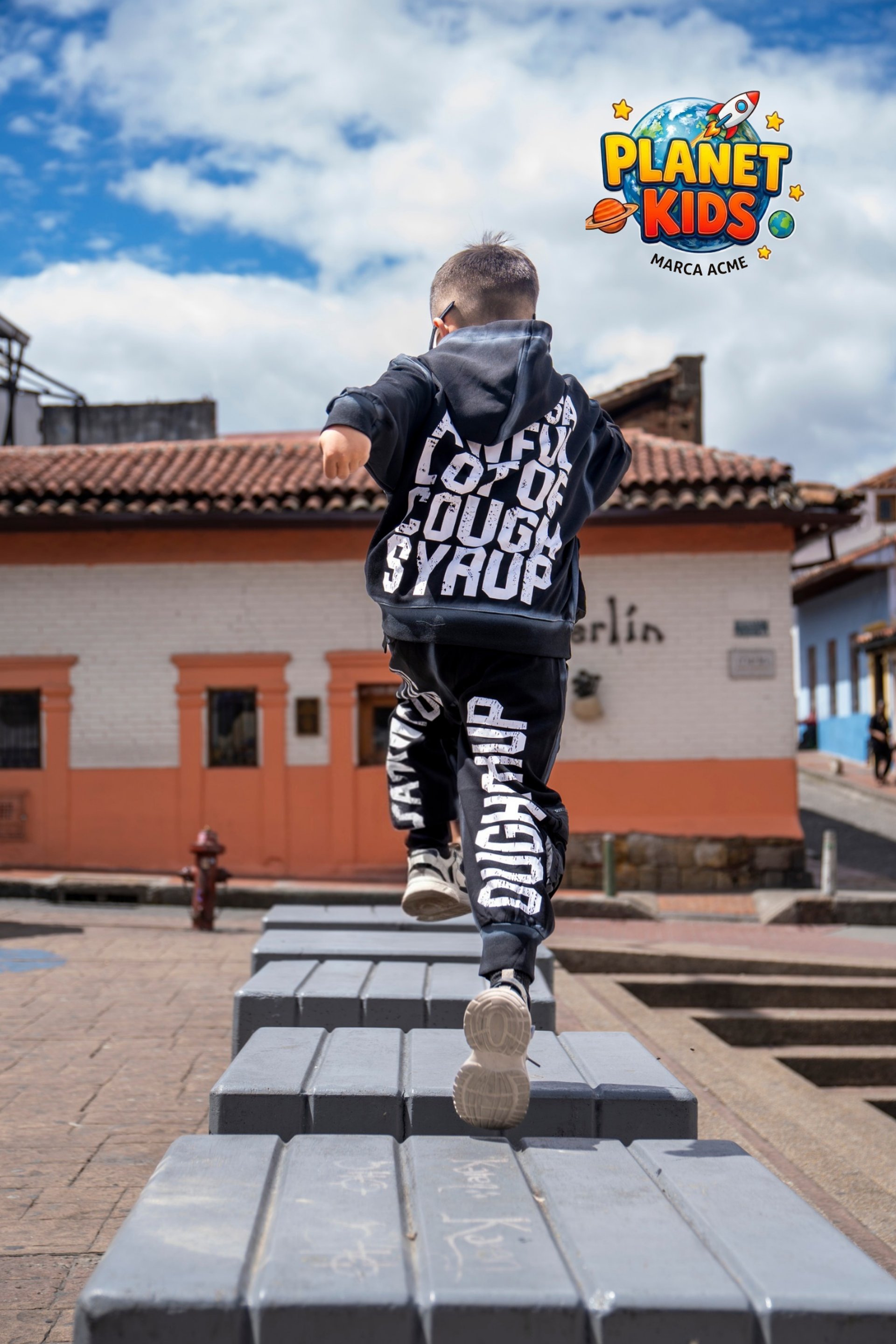 a display of christmas trees and a bench