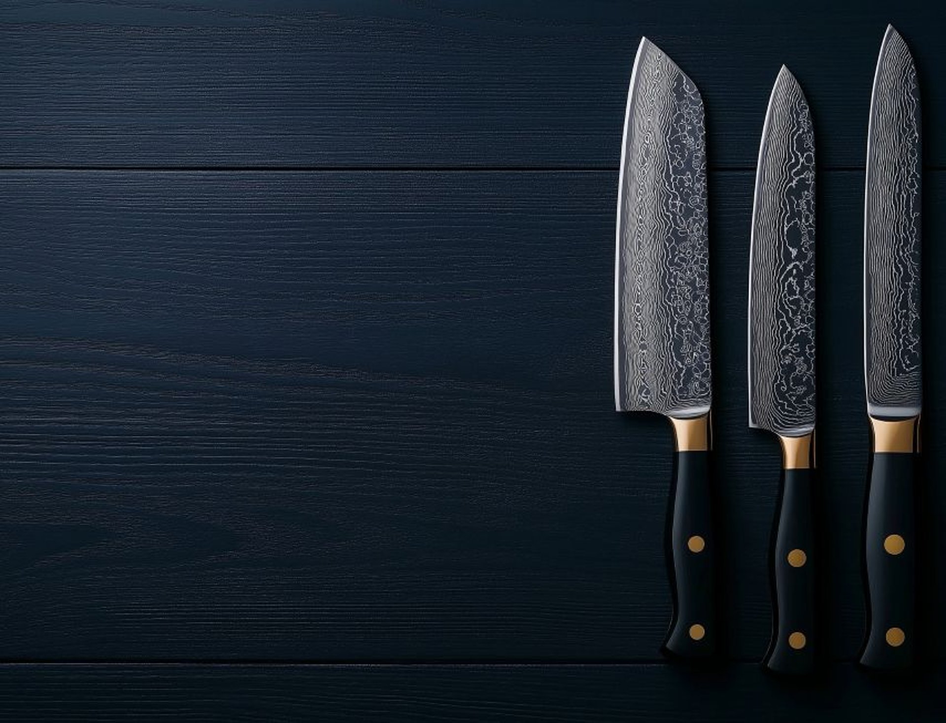 knives on black wood