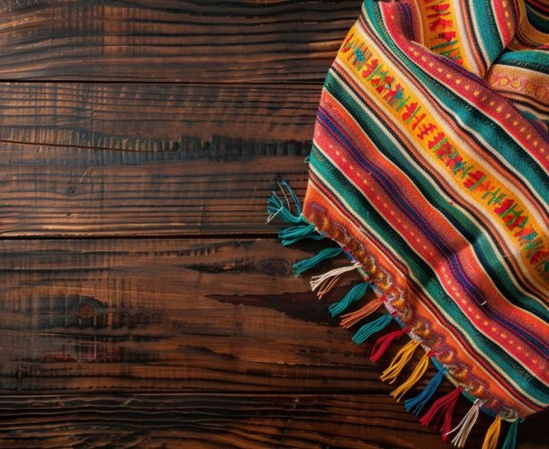 mexican thrown on wood