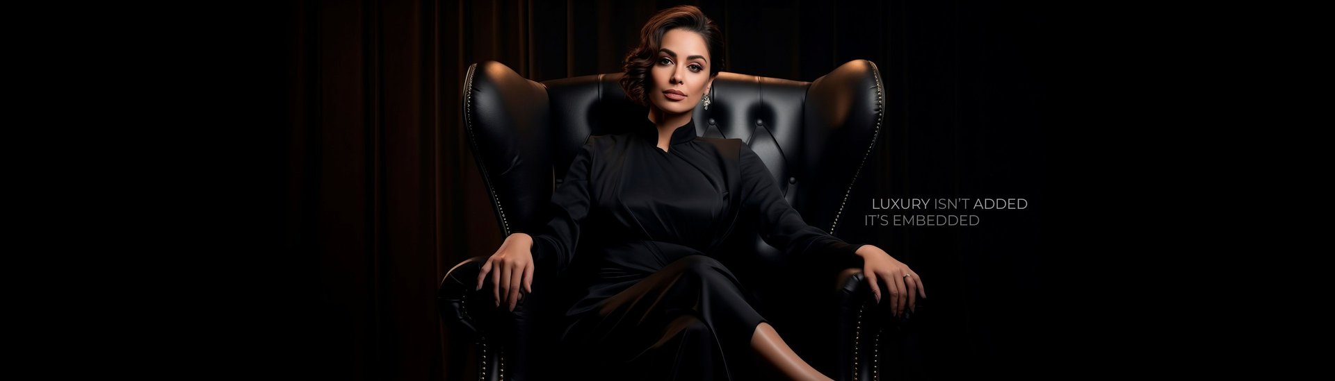 black and brown leather padded tub sofa