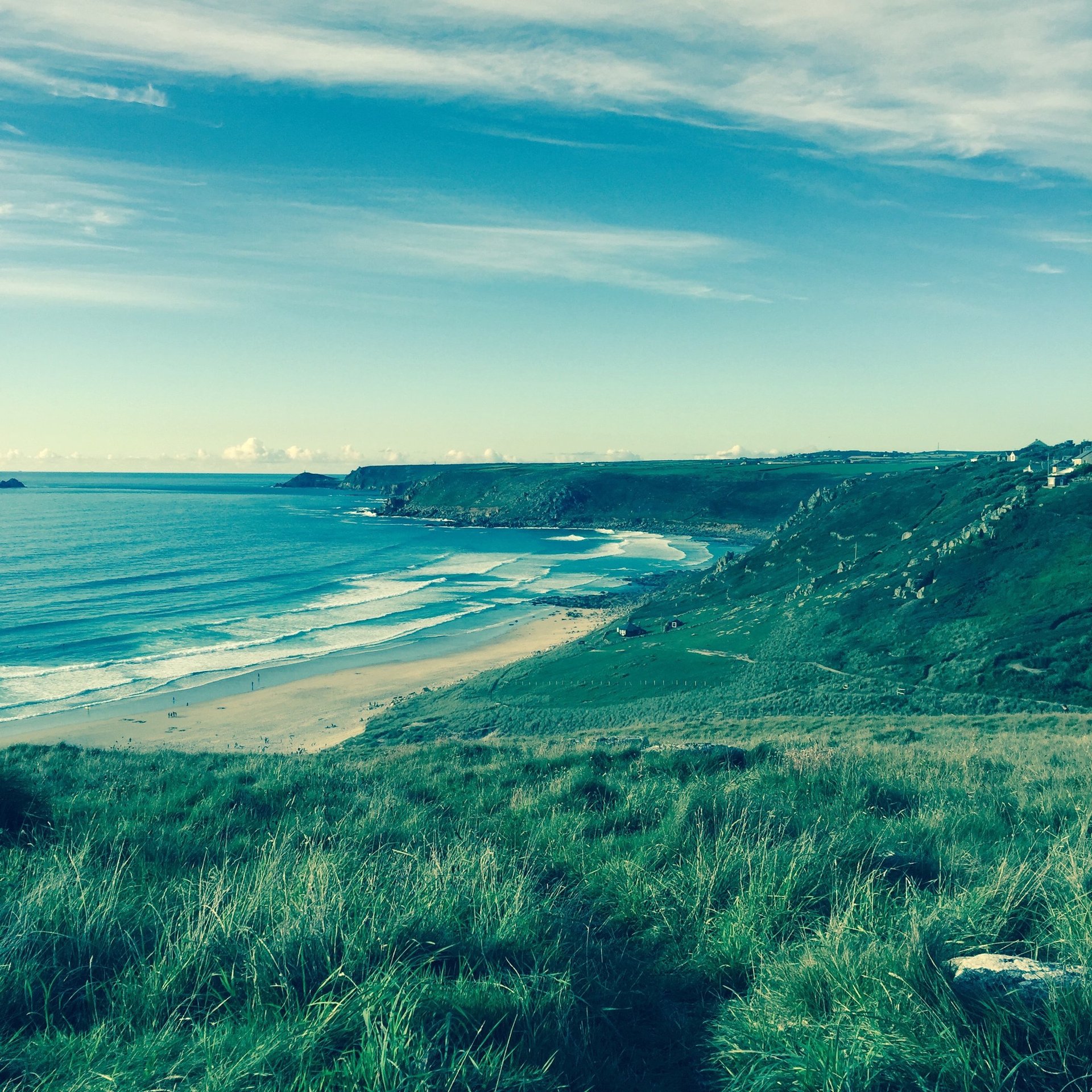 view over a Cornish beach