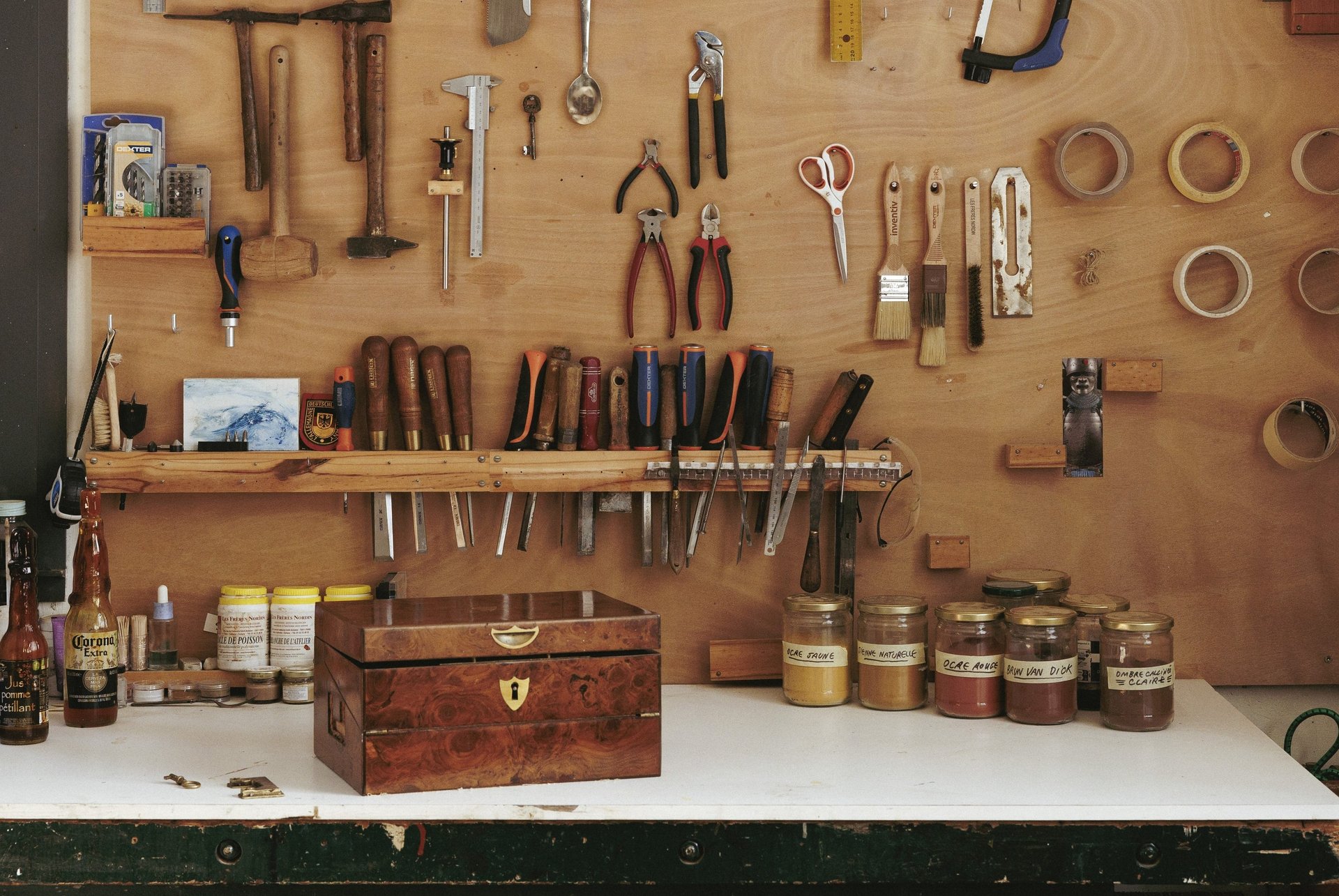 a room that has a bunch of tools on the floor