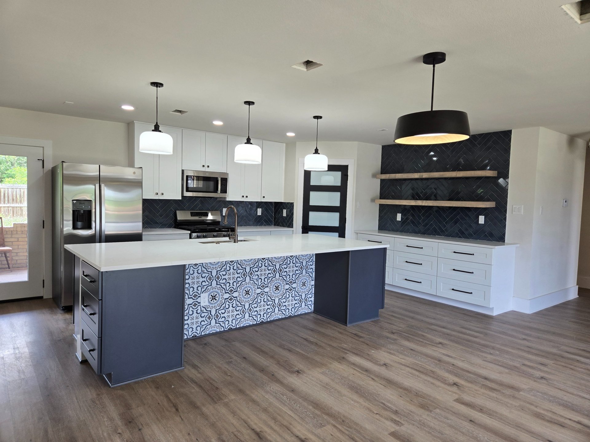 white microwave oven on white table