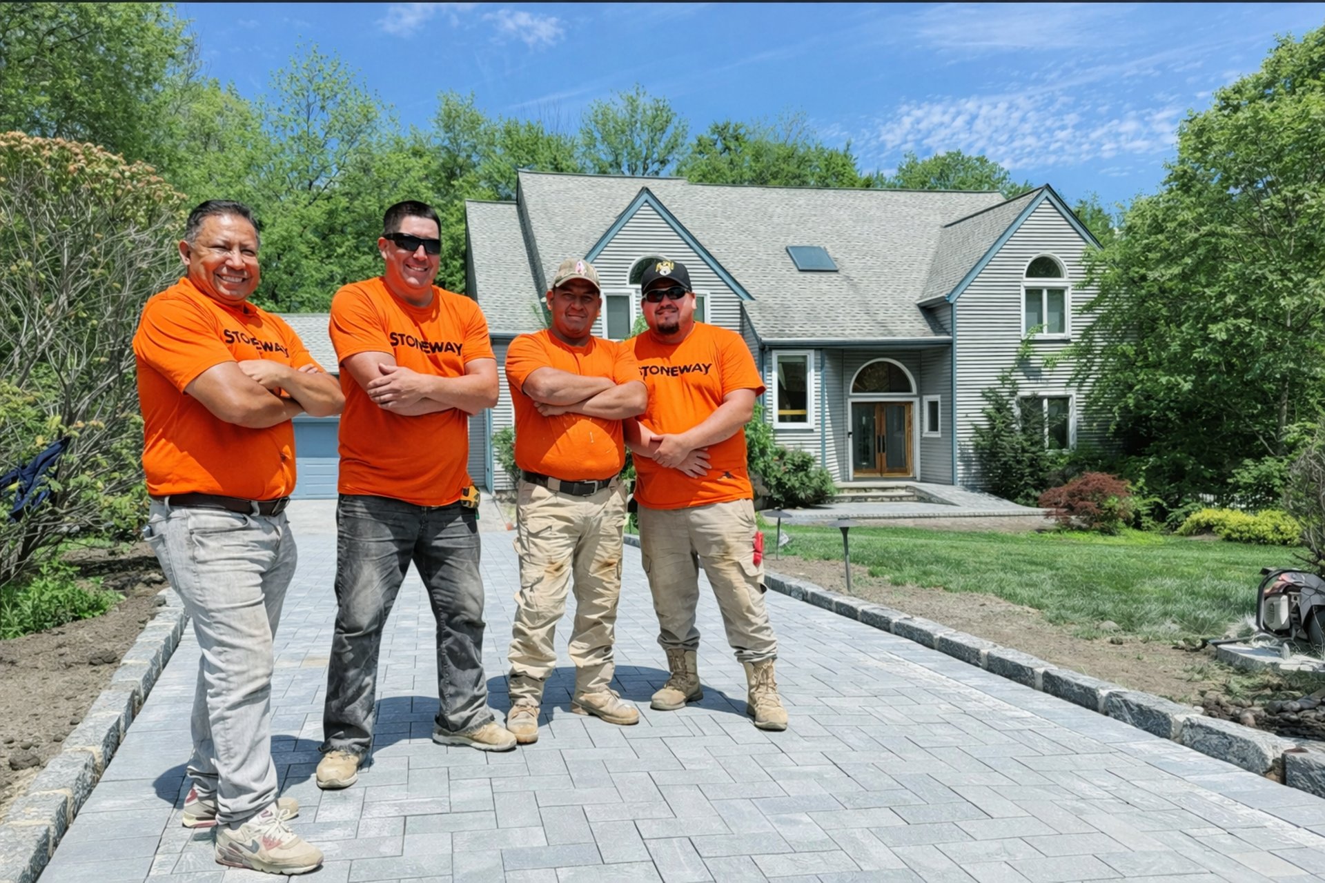 an abstract photo of a curved building with a blue sky in the background