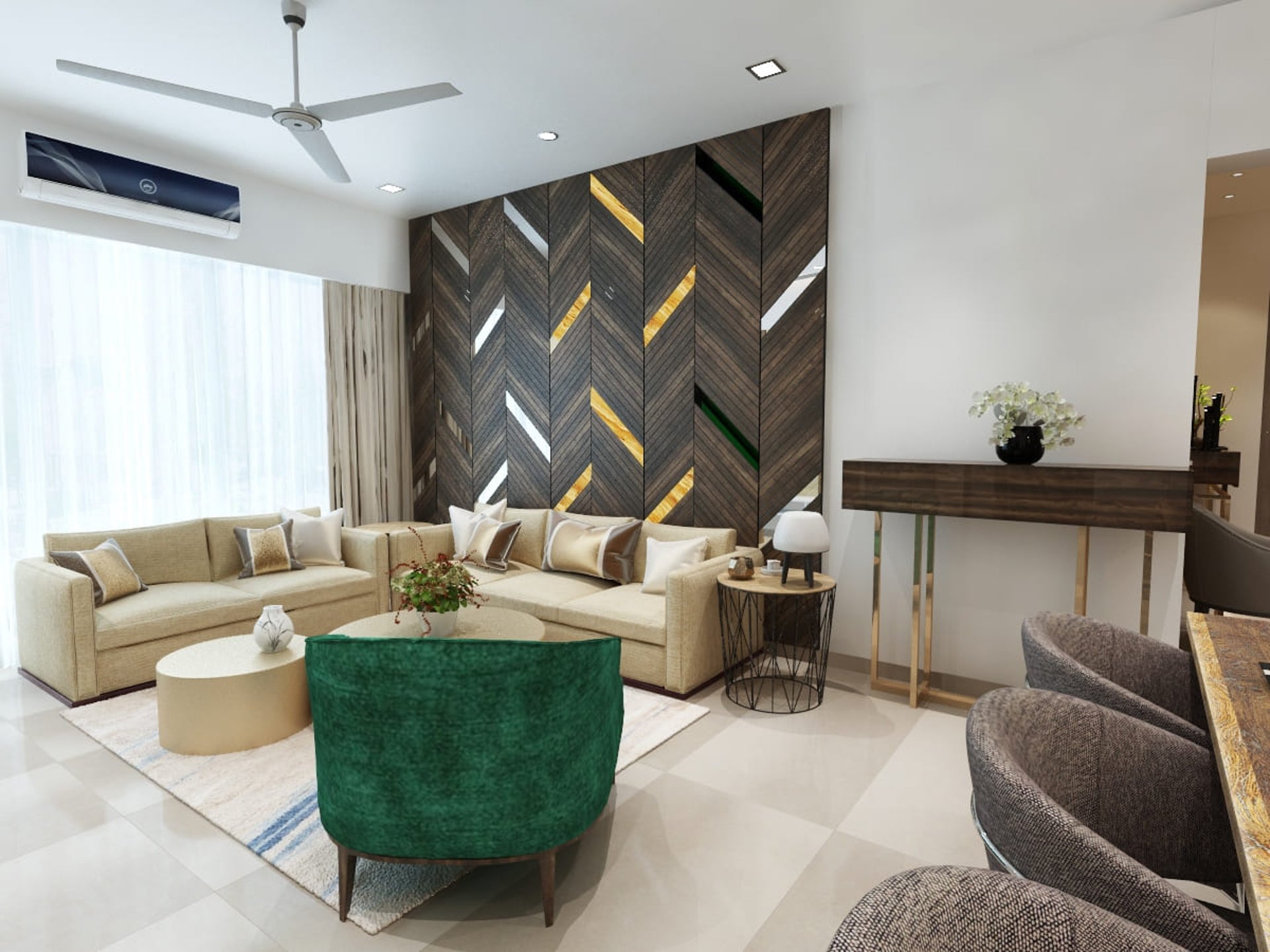 an abstract photo of a curved building with a blue sky in the background