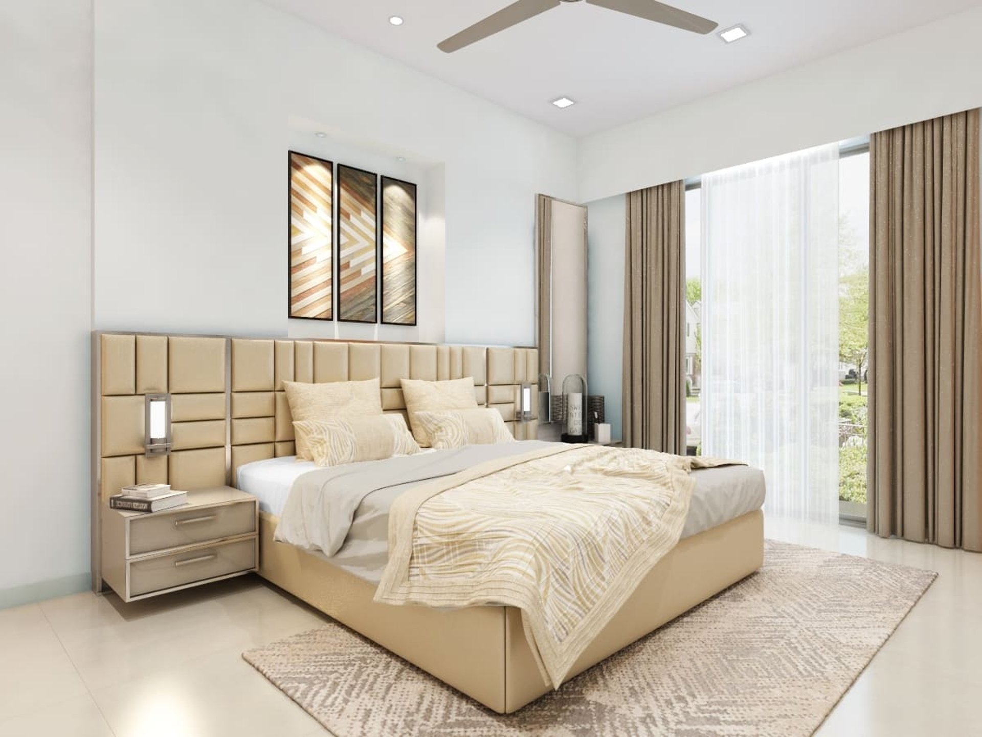 an abstract photo of a curved building with a blue sky in the background