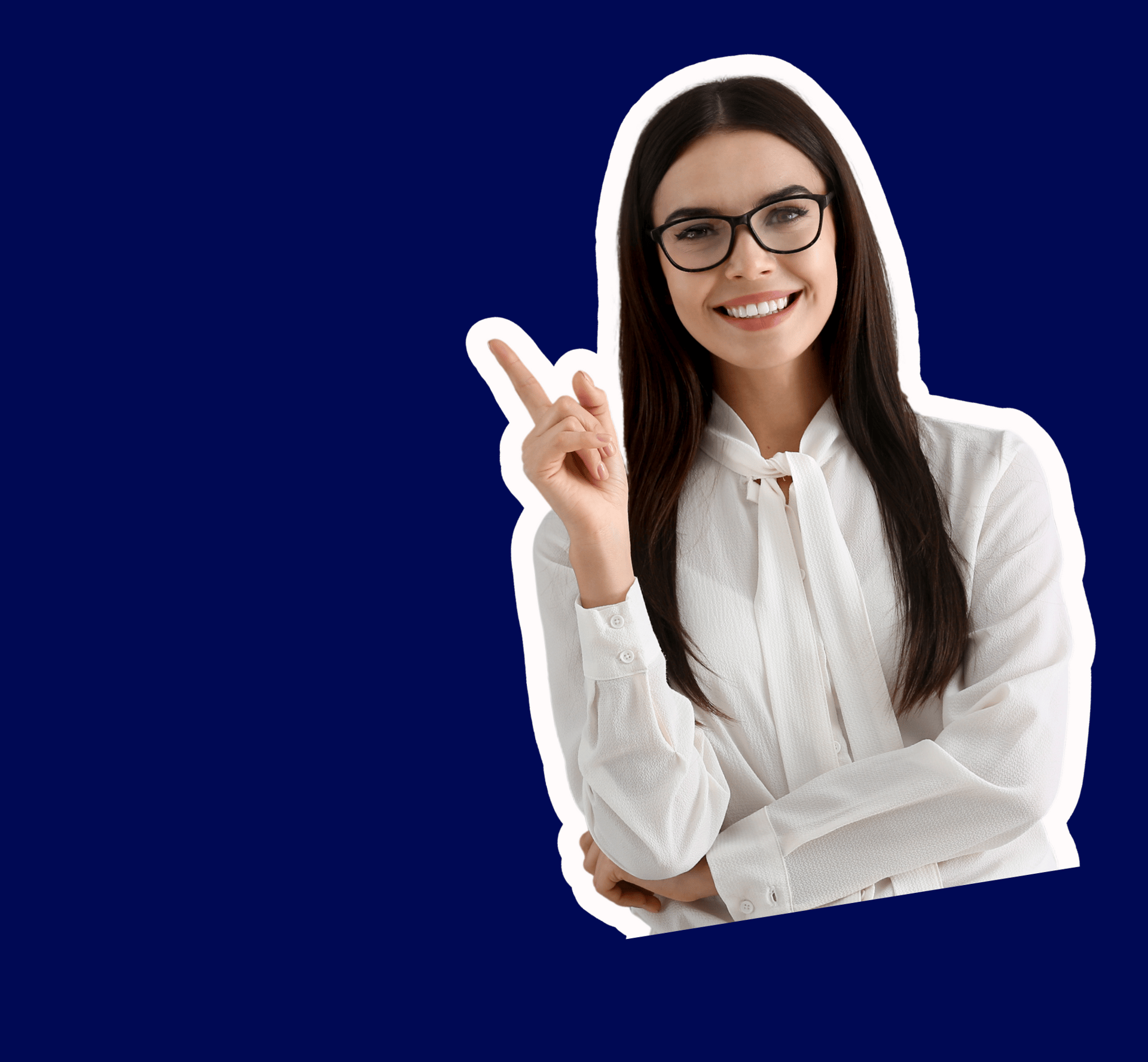 a woman wearing a headset and smiling at the camera