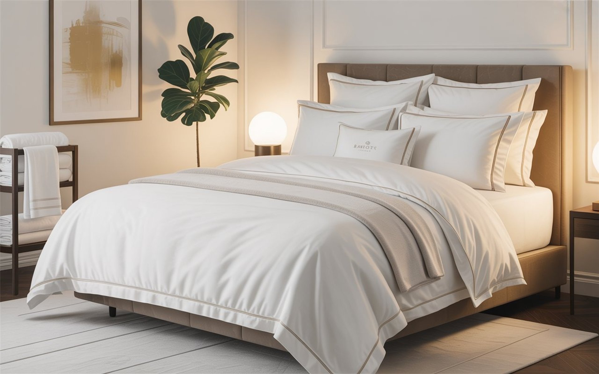 white and blue bed linen